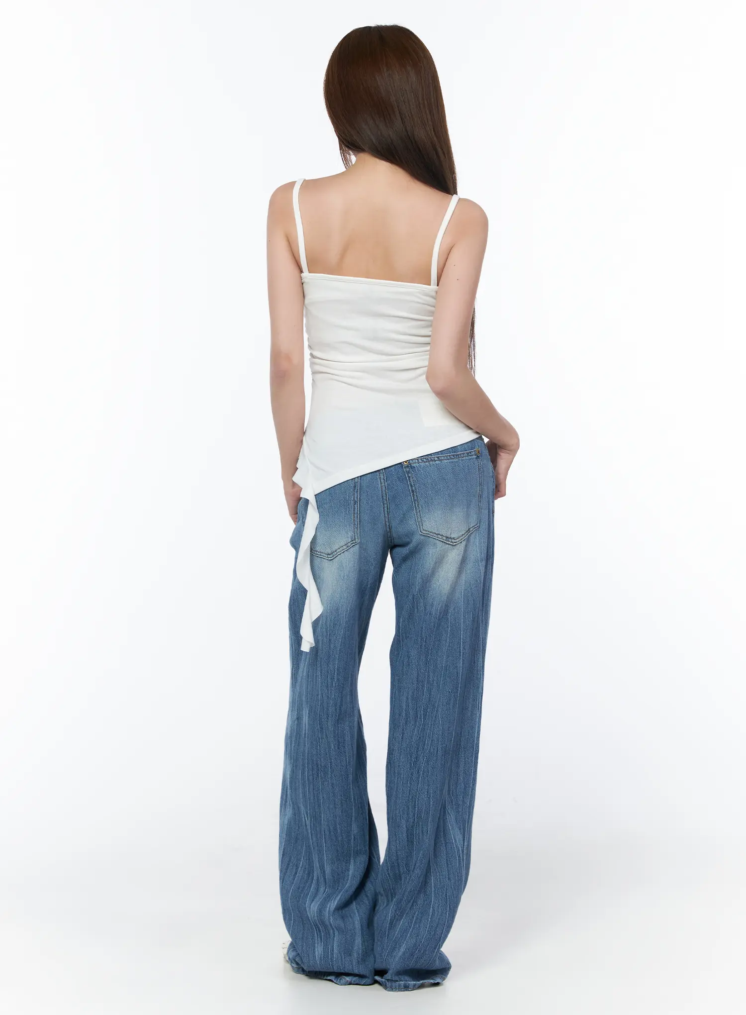 Asymmetrical Ruched Sleeveless Top CY529 - Image 5