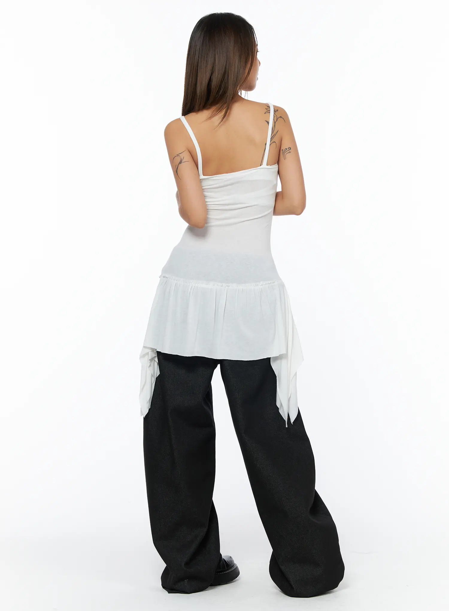 Asymmetrical Sheer Ruffle Tank Top CA516 - Image 5