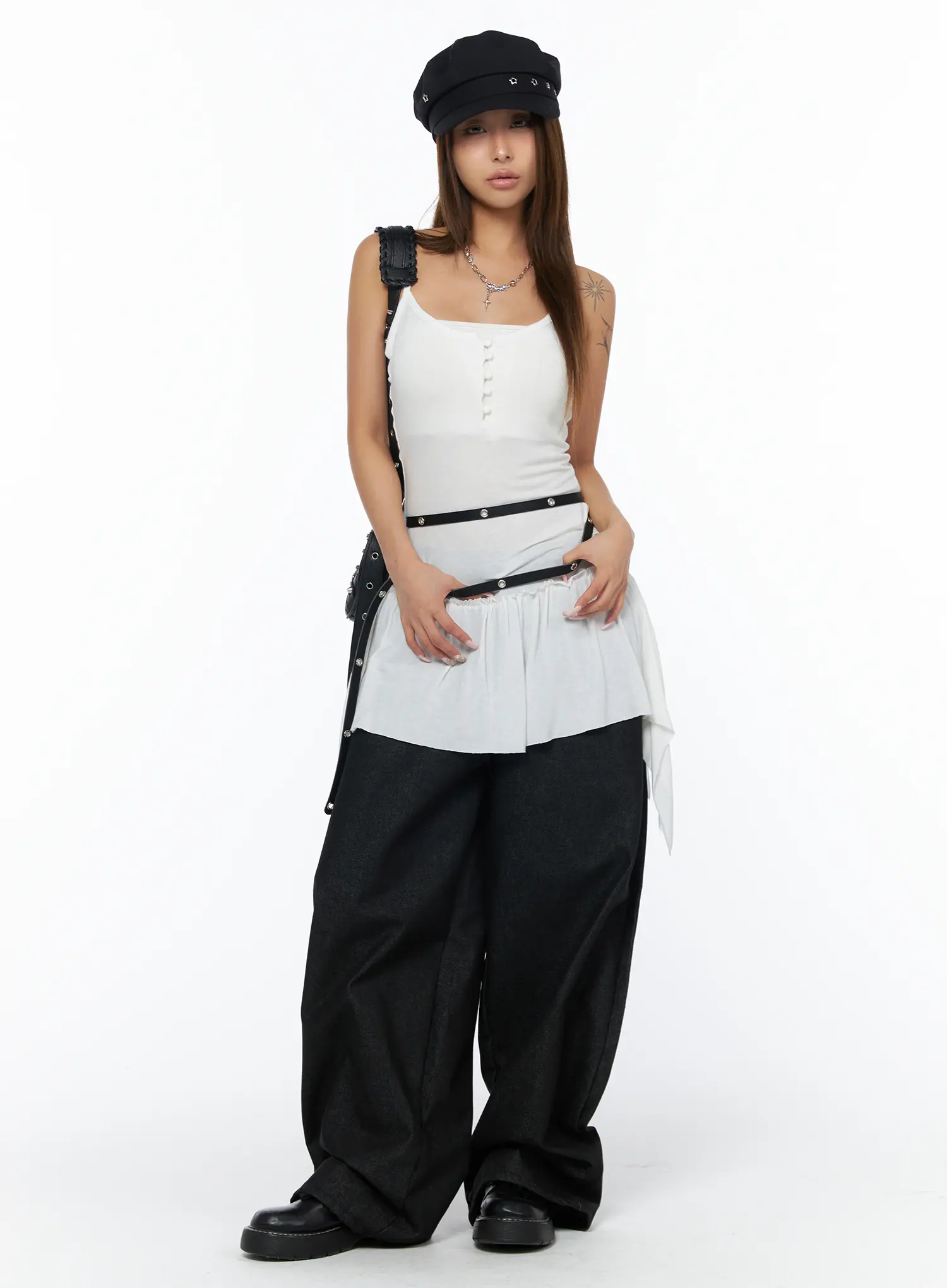 Asymmetrical Sheer Ruffle Tank Top CA516 - Image 7