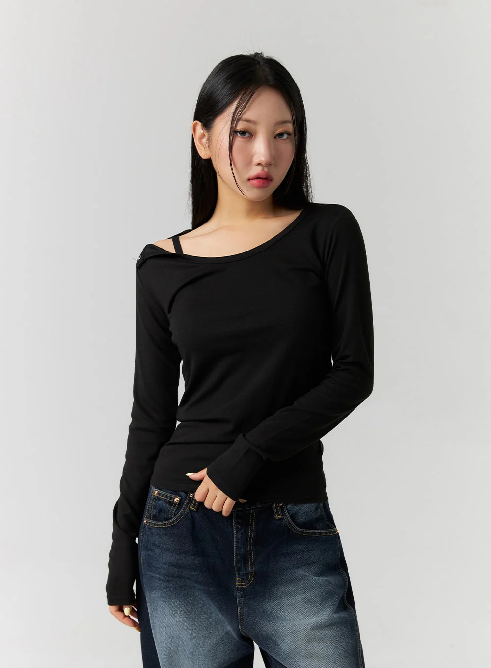 Asymmetrical Shoulder Top CS312 - Image 6