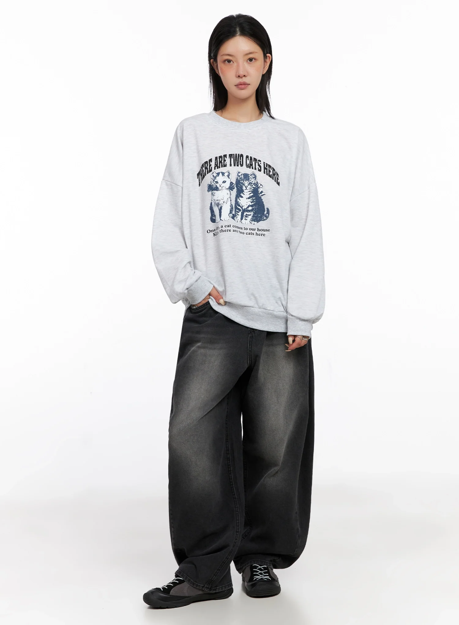Ayra Dark Washed Baggy Jeans IS508 - Image 4