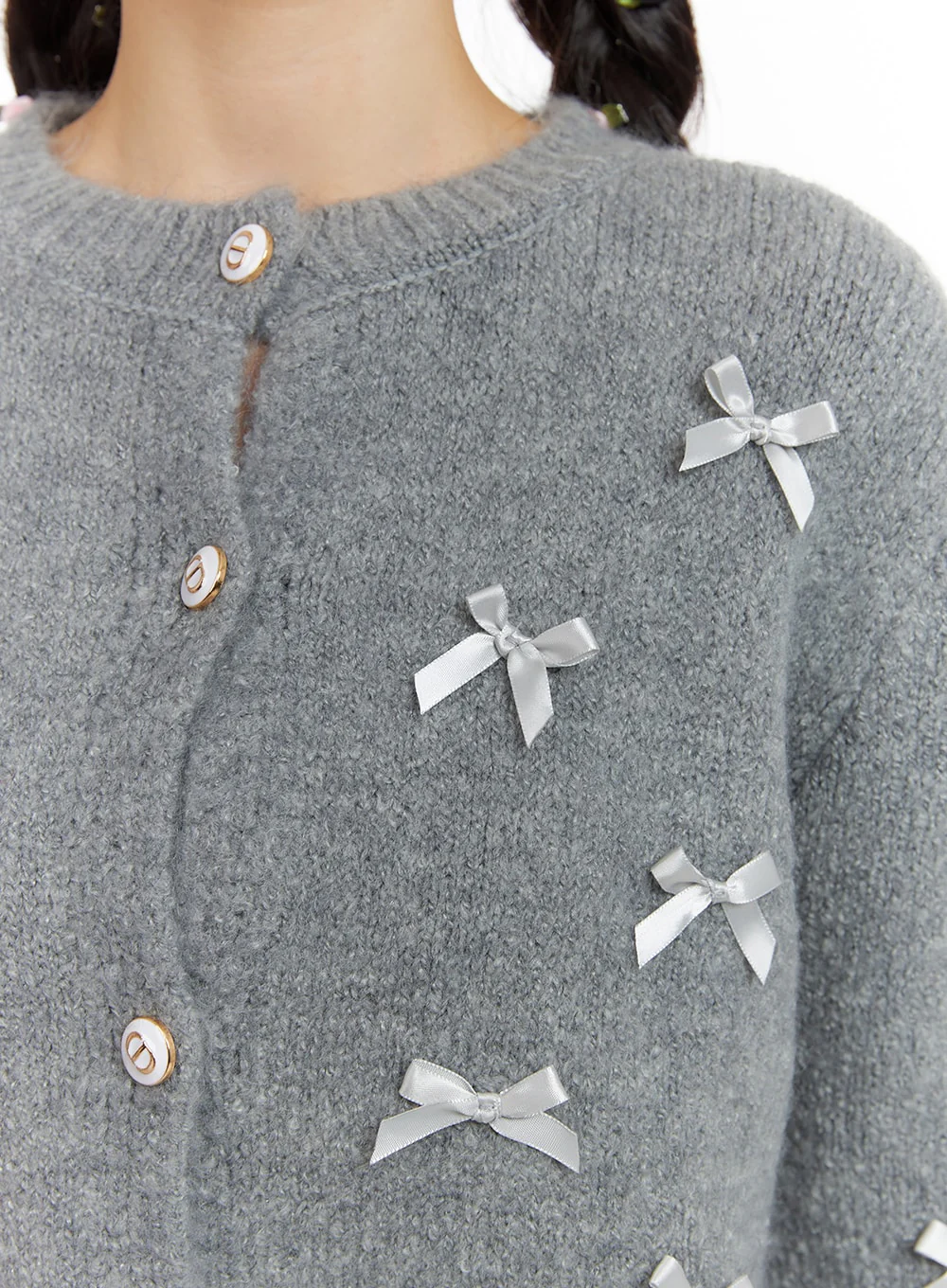 Balletcore Ribbon Button Up Sweater OJ418 - Image 4