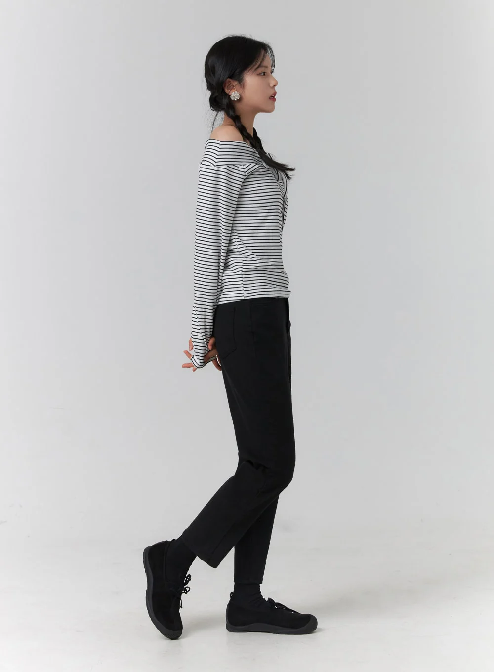 Balletcore Suede Ribbon Sneakers OJ418 - Image 6