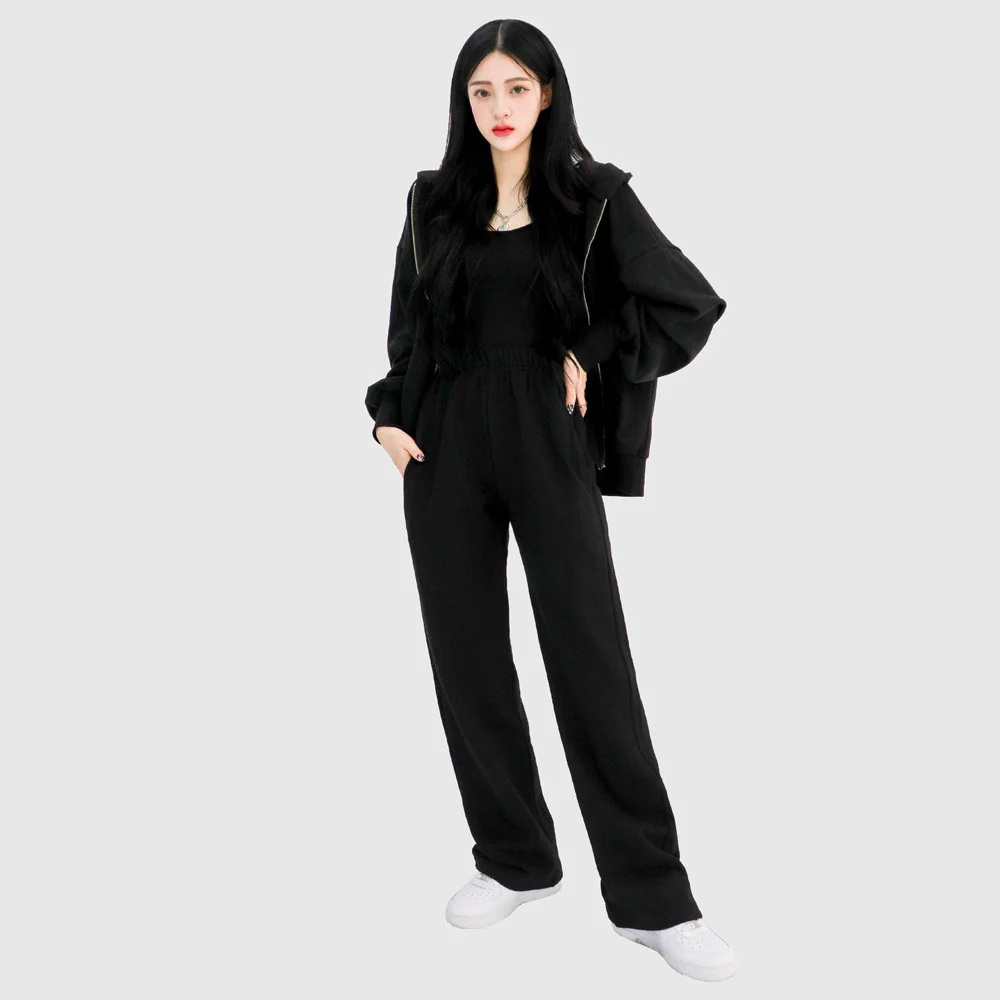 Banded Wide Leg Sweat Pants CCA26 - Image 2