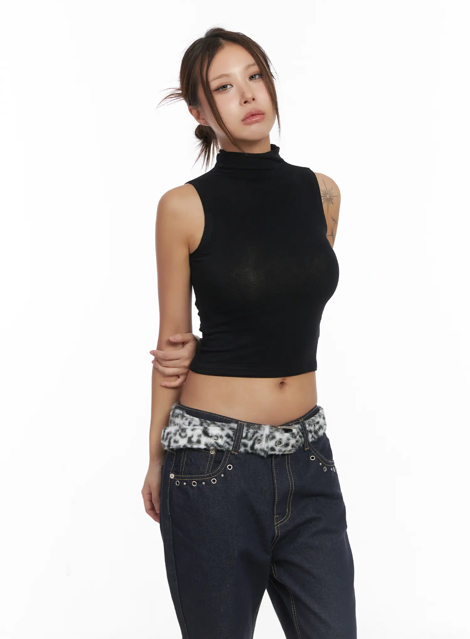 Basic Bock Neck Crop Tank CJ512 - Image 11