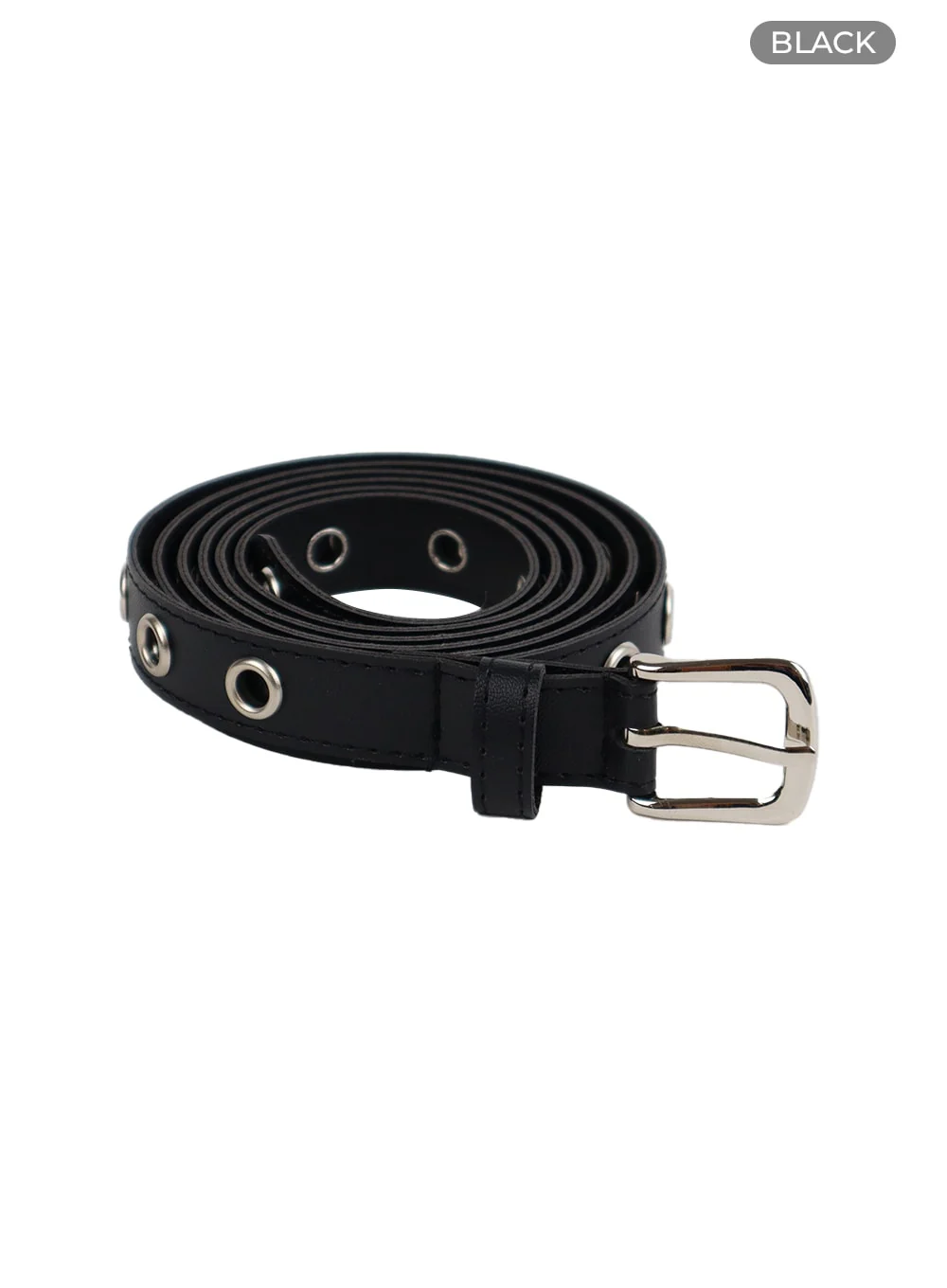 Basic Faux Leather Eyelet Belt IF421 - Image 2