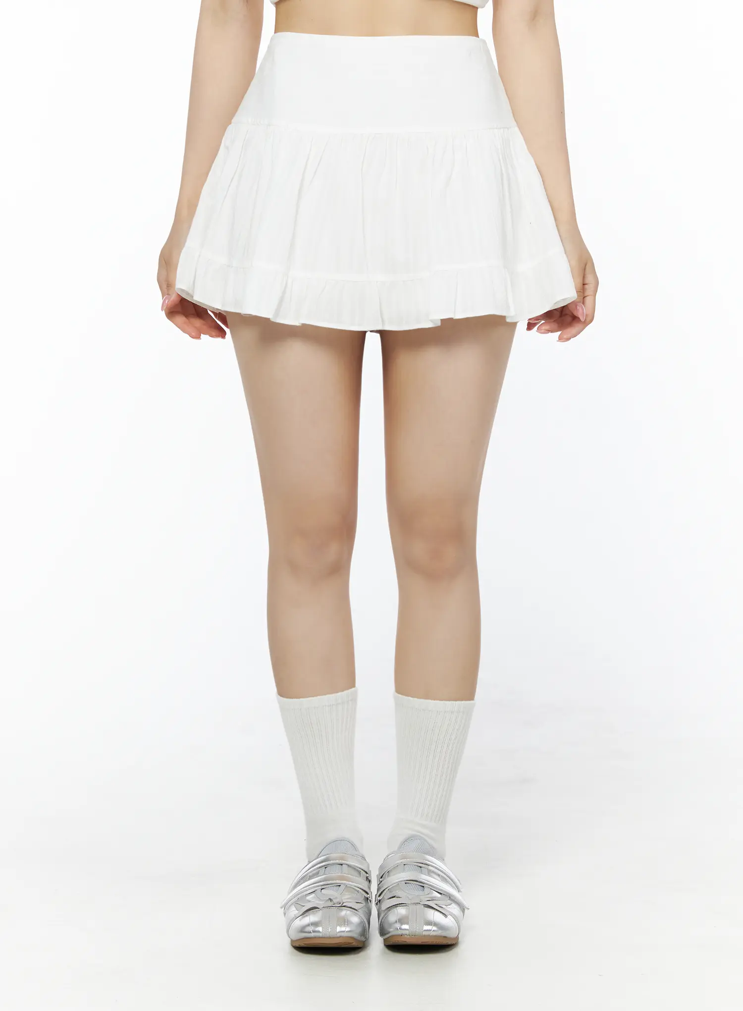 Basic Frill Flare Mini Skirt IU525