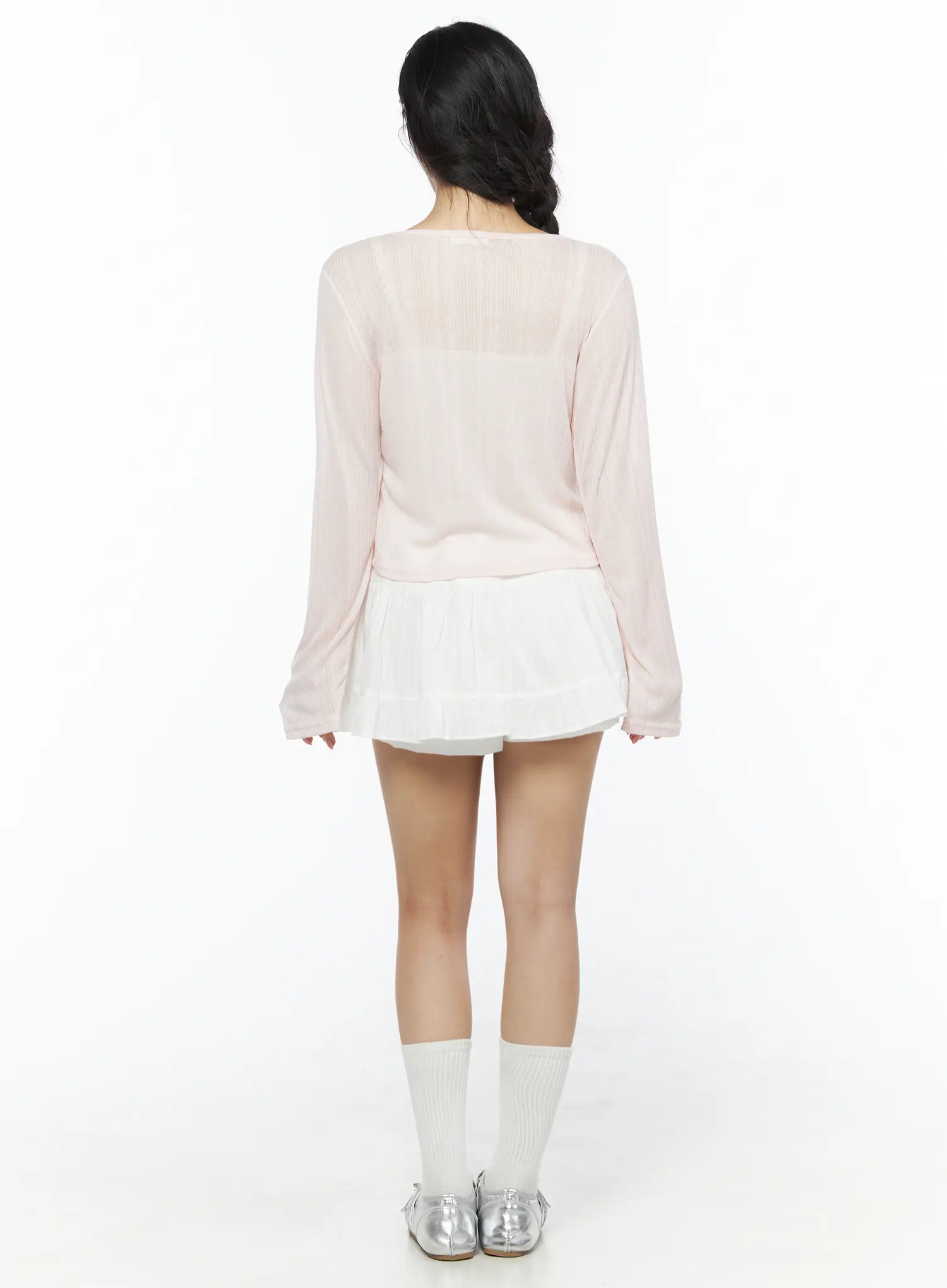 Basic Frill Flare Mini Skirt IU525 - Image 10