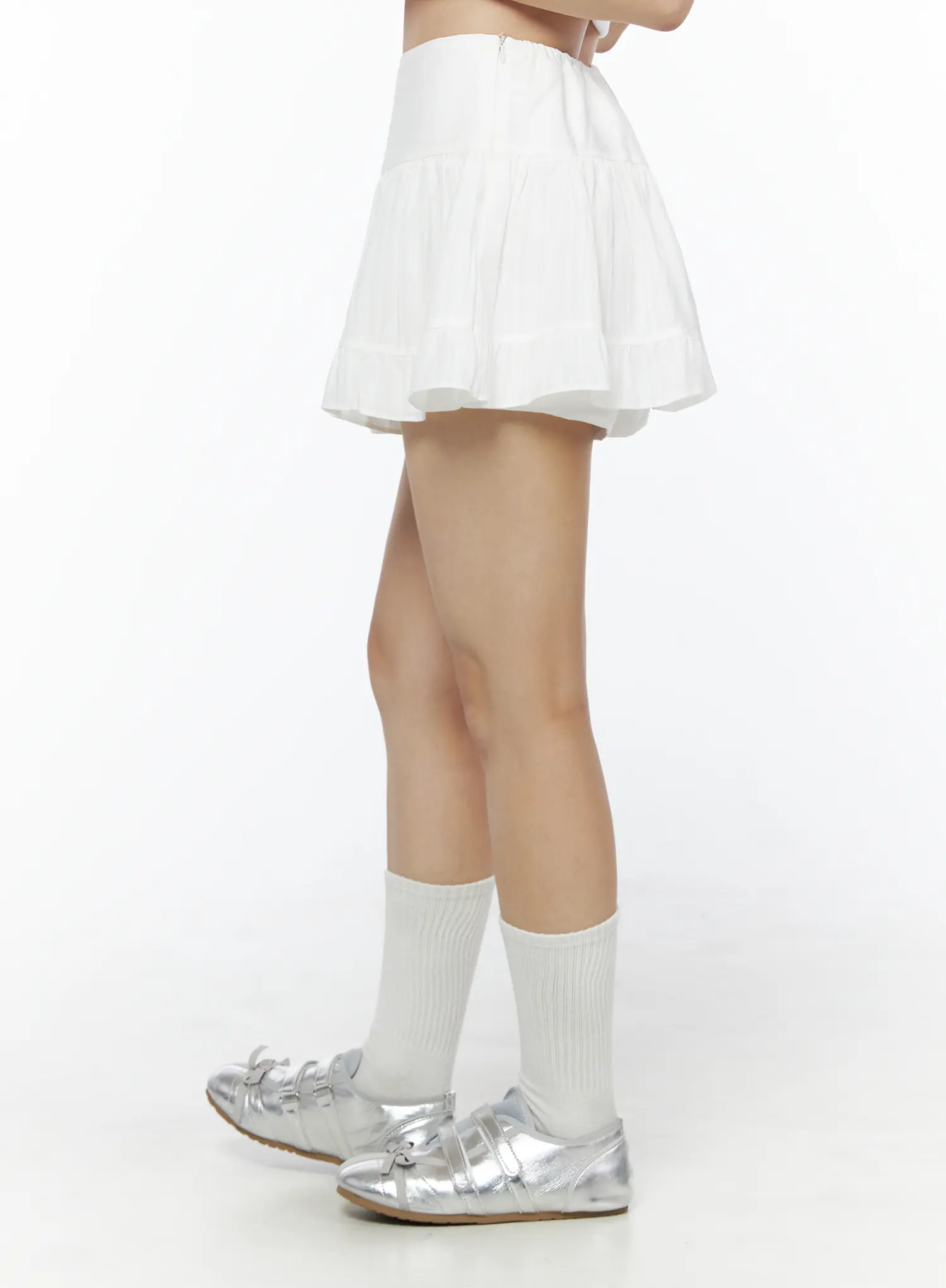 Basic Frill Flare Mini Skirt IU525 - Image 4