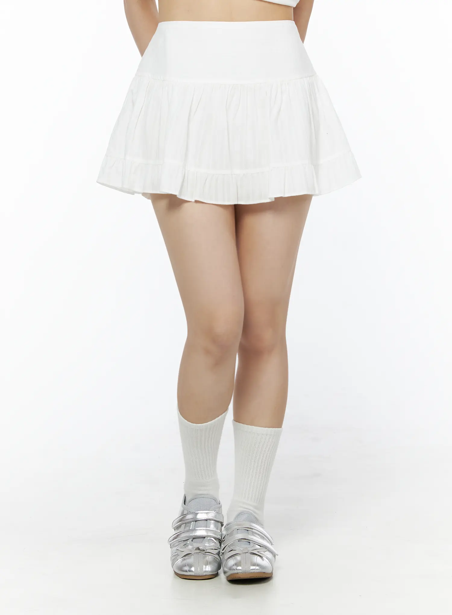 Basic Frill Flare Mini Skirt IU525 - Image 7