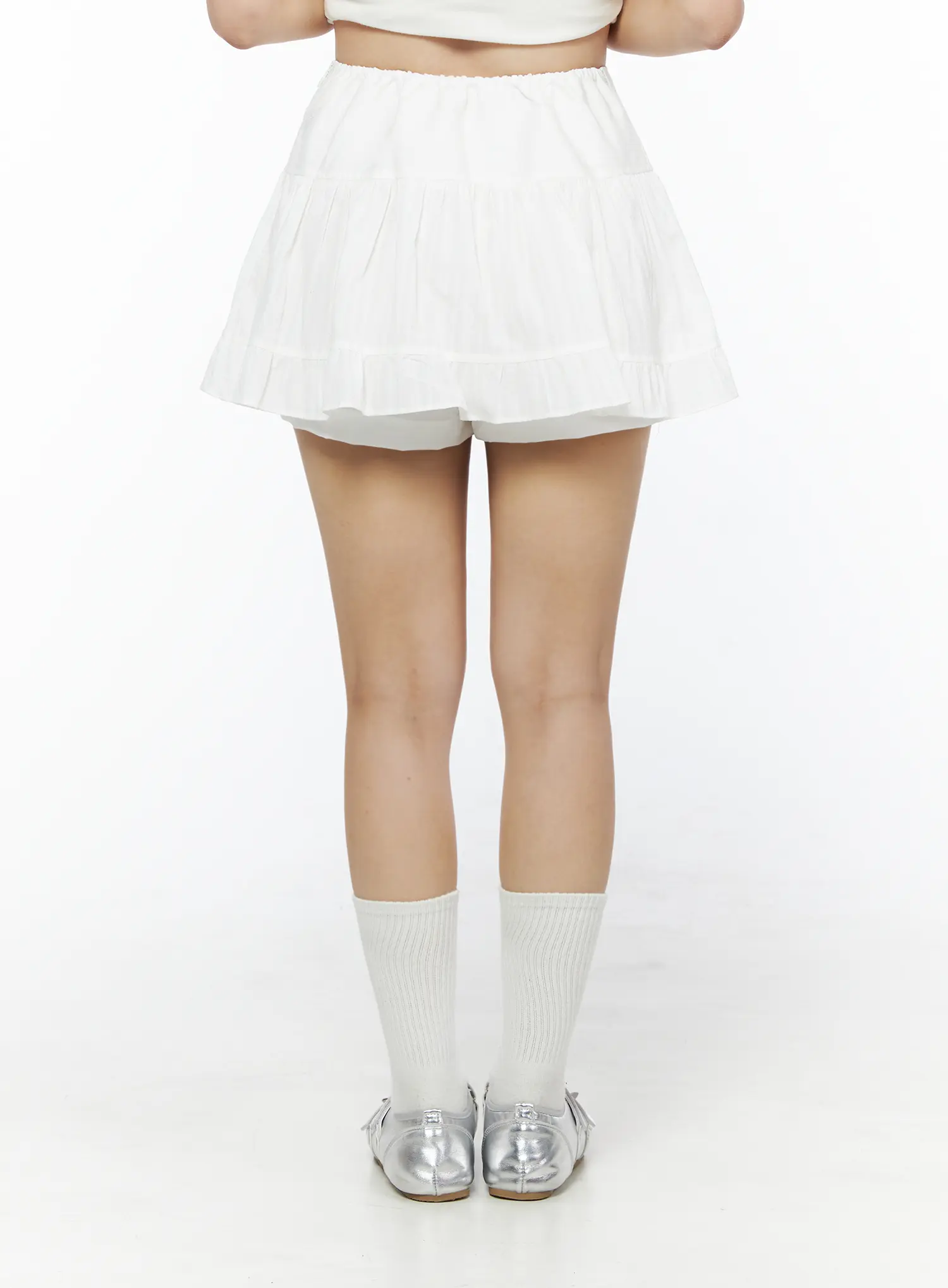 Basic Frill Flare Mini Skirt IU525 - Image 9