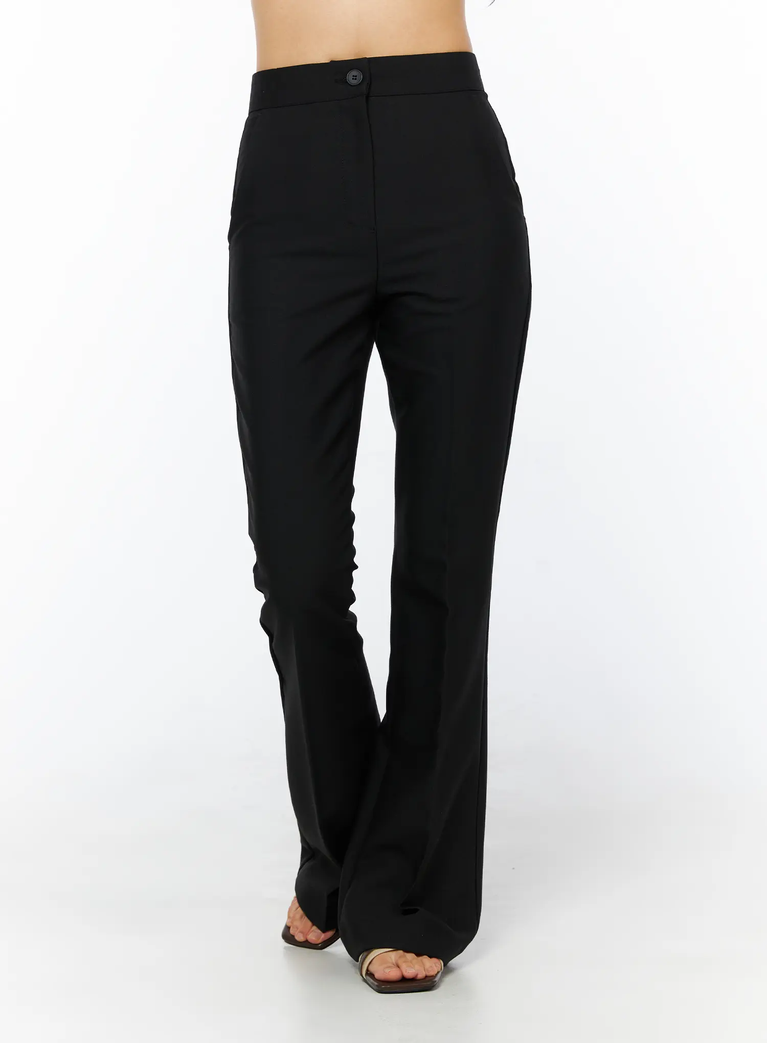 Basic High-Waist Stretch Flared Slacks CU522 - Image 2