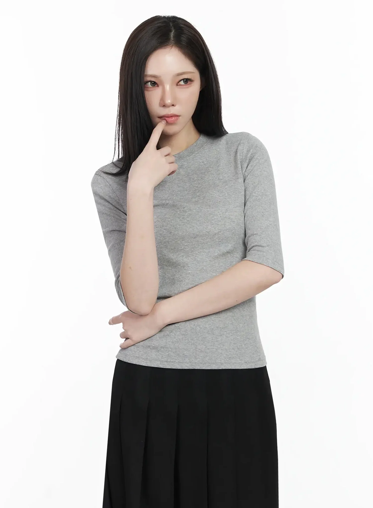 Basic Mid-Length Long Sleeve Top IF502 - Image 3