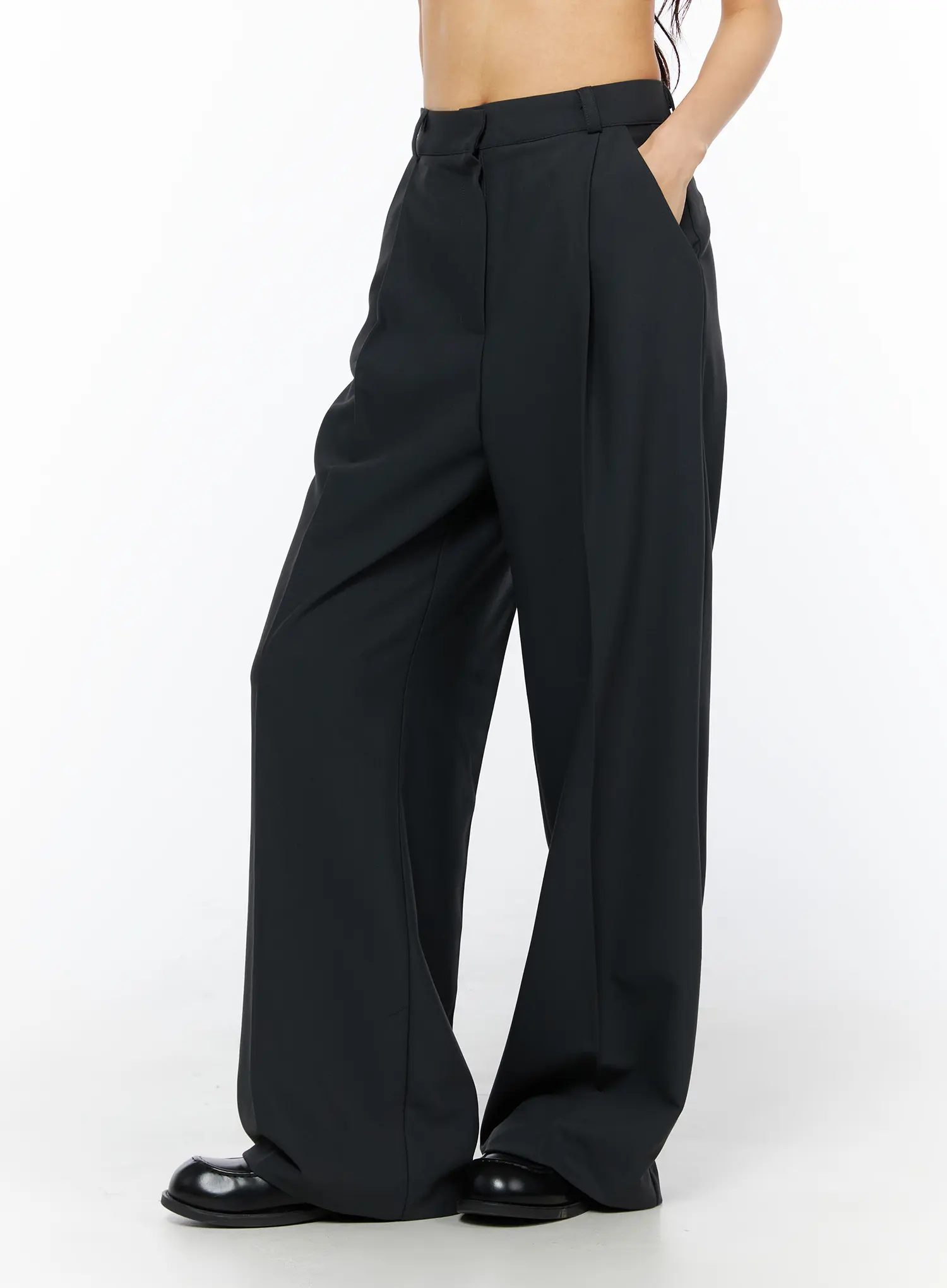 Basic Pintuck Wide Slacks CU522 - Image 4