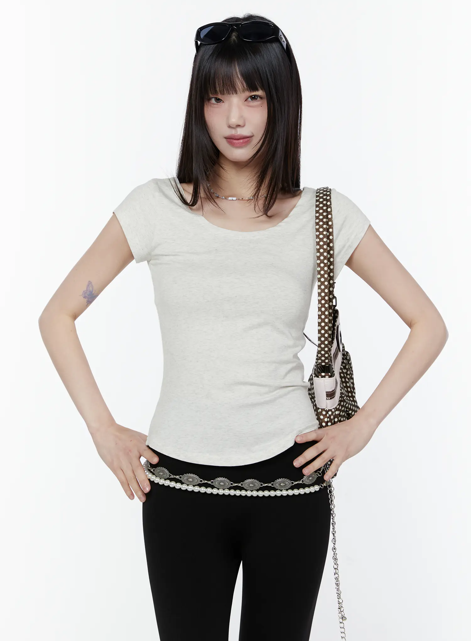 Basic Scoop Neck Short Sleeve Tee CU508