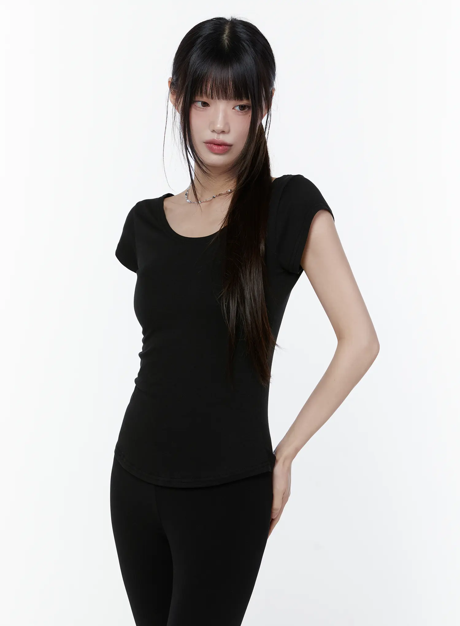 Basic Scoop Neck Short Sleeve Tee CU508 - Image 5
