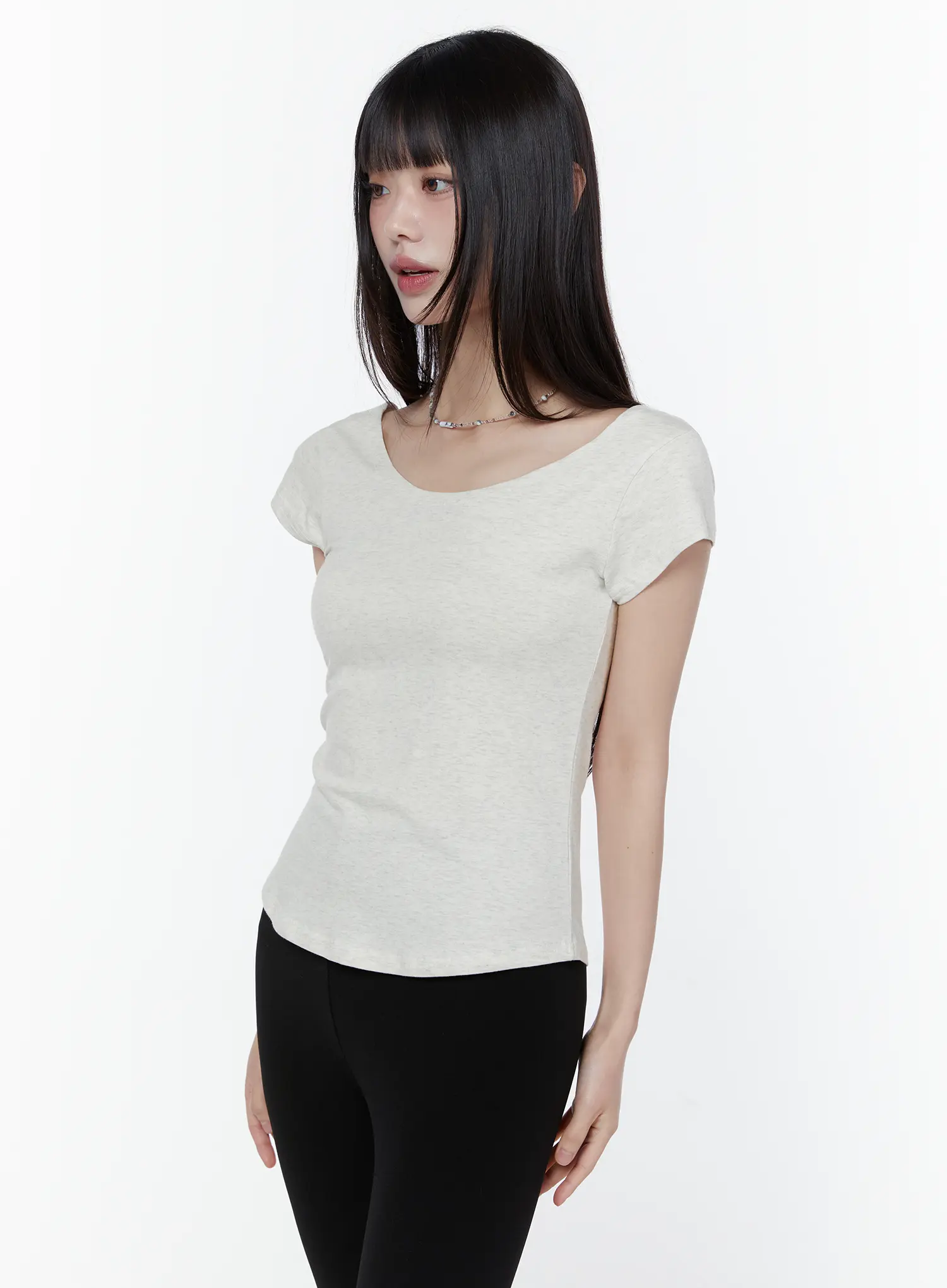 Basic Scoop Neck Short Sleeve Tee CU508 - Image 6