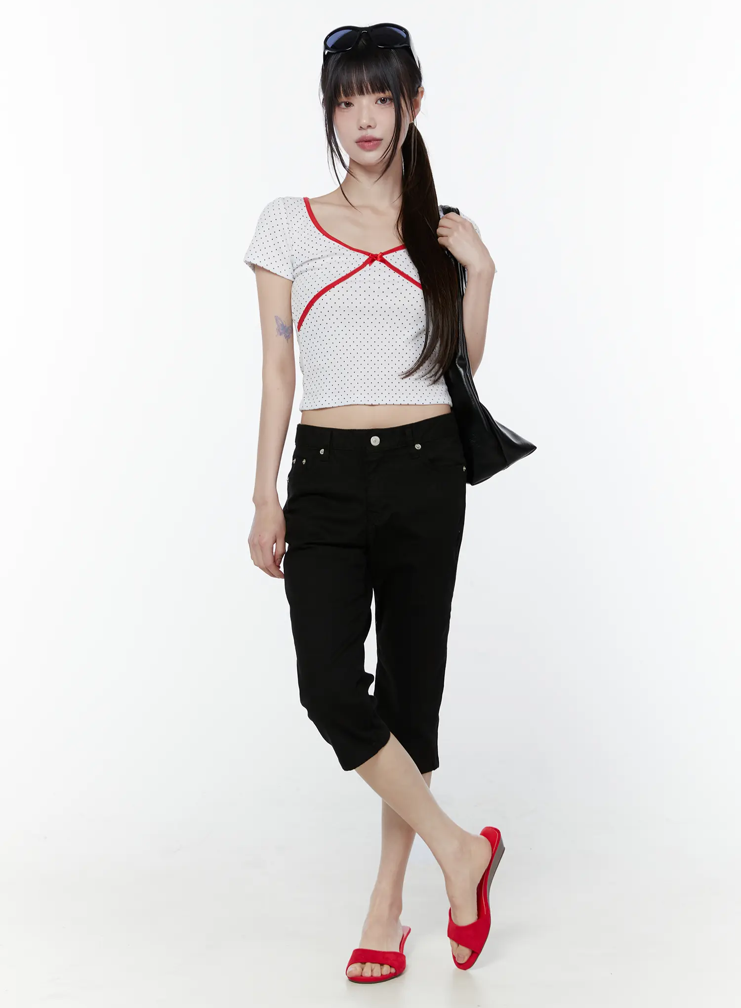Basic Slim Fit Capri Pants CU508 - Image 2