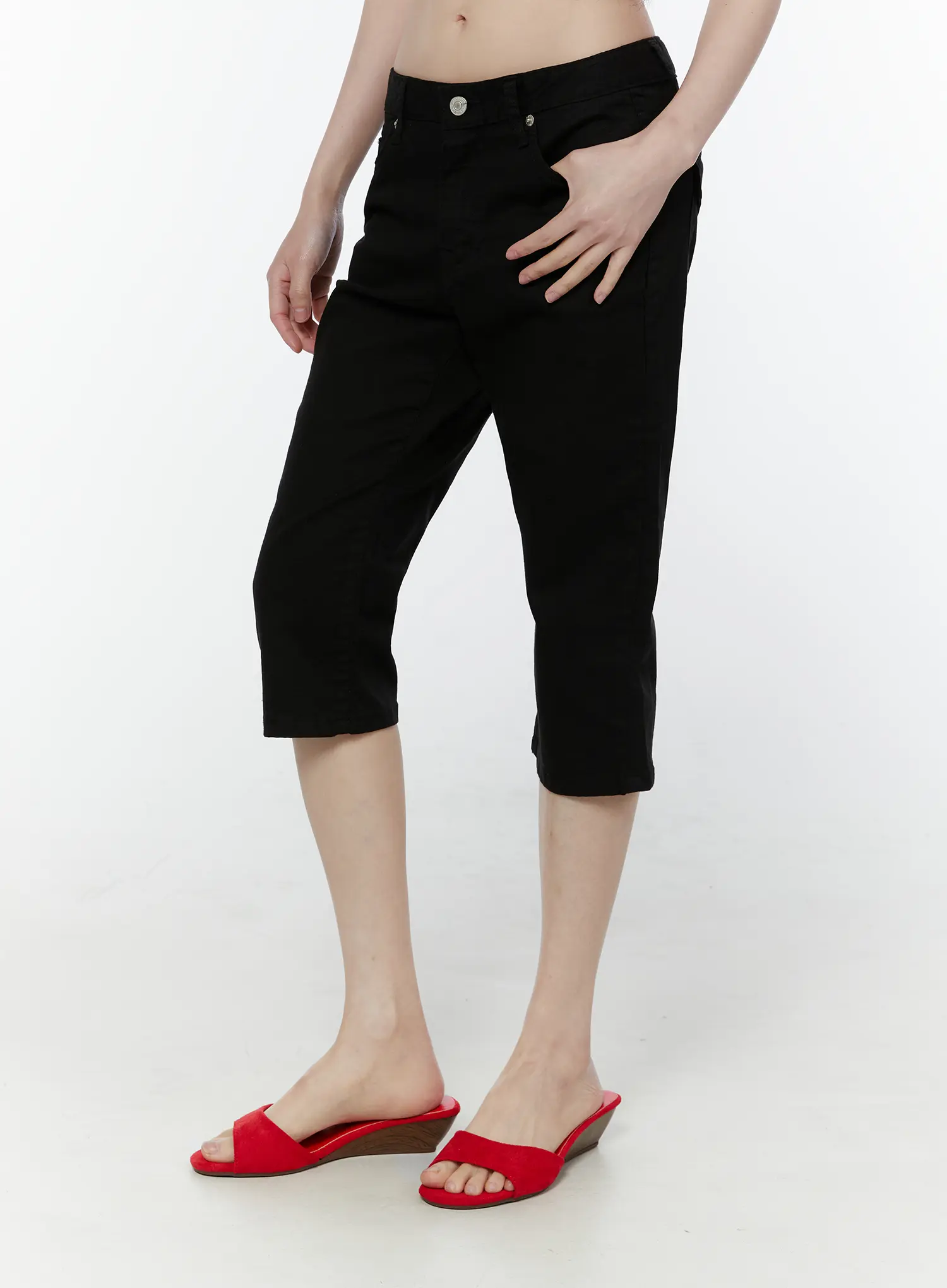Basic Slim Fit Capri Pants CU508 - Image 4