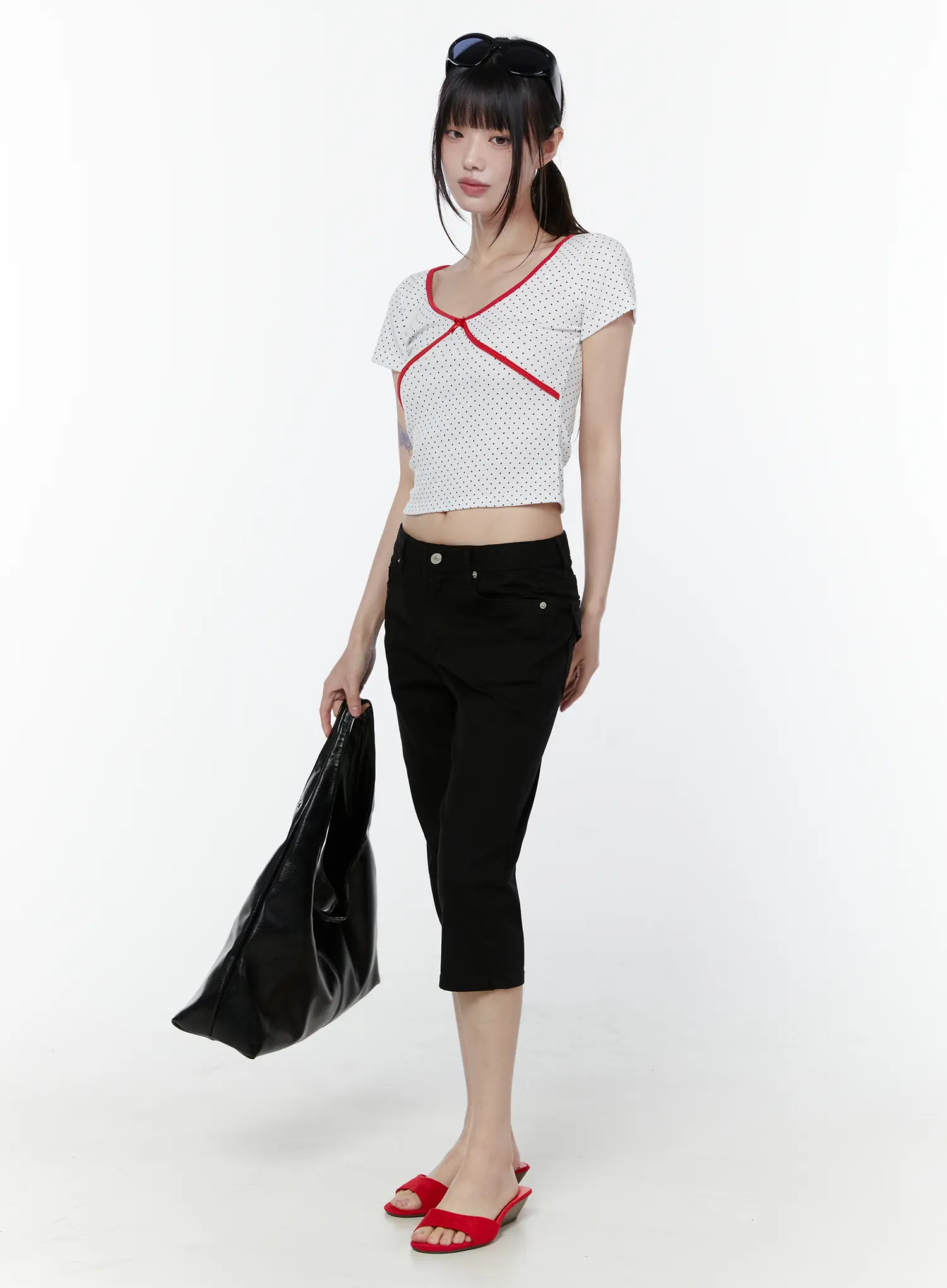 Basic Slim Fit Capri Pants CU508 - Image 5
