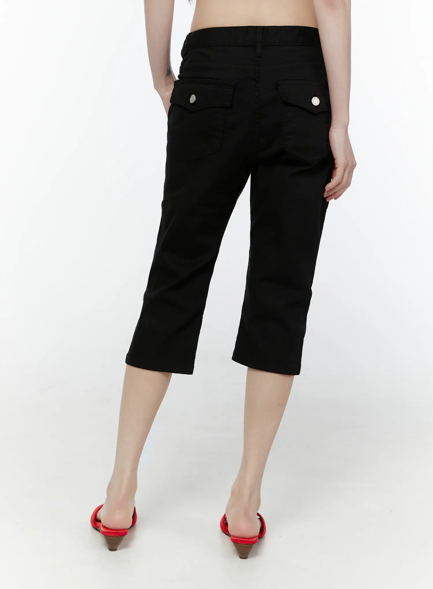 Basic Slim Fit Capri Pants CU508 - Image 7