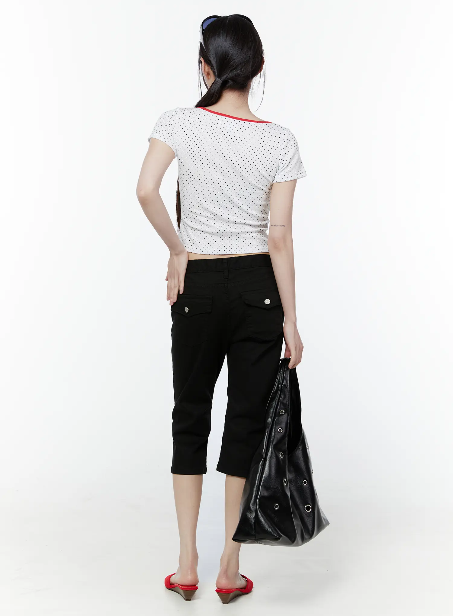 Basic Slim Fit Capri Pants CU508 - Image 8