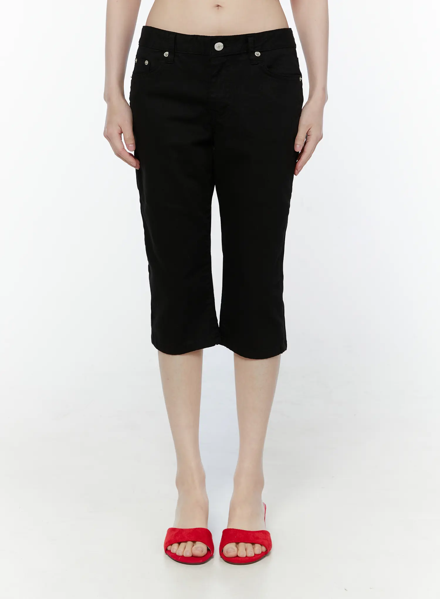 Basic Slim Fit Capri Pants CU508 - Image 9