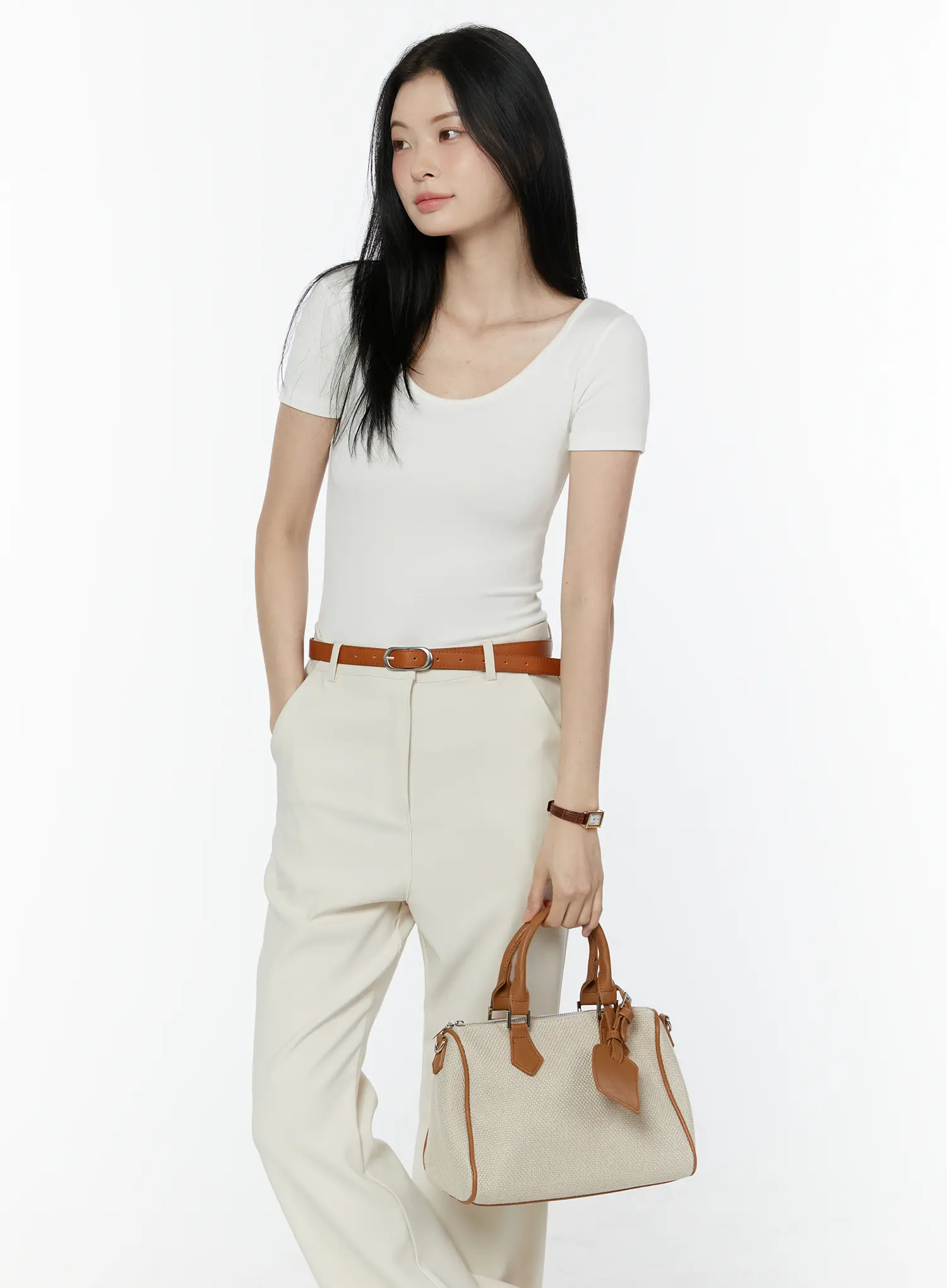 Basic Slim Fit Round Neck Tee IU503 - Image 3