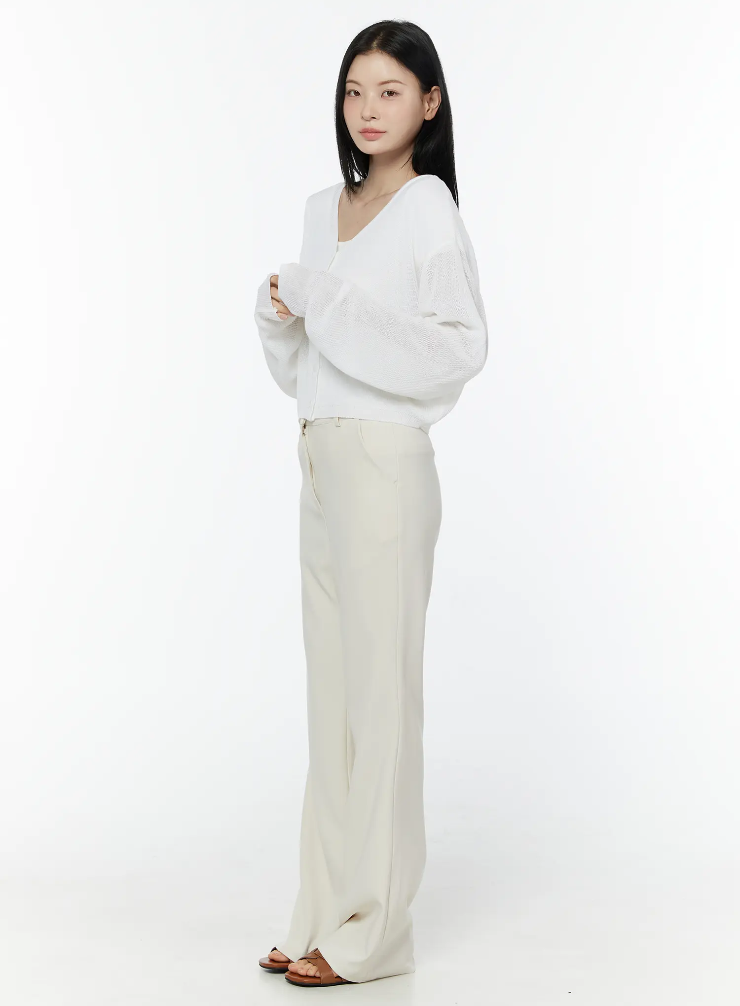 Basic Stretch Bootcut Slacks IU503 - Image 6
