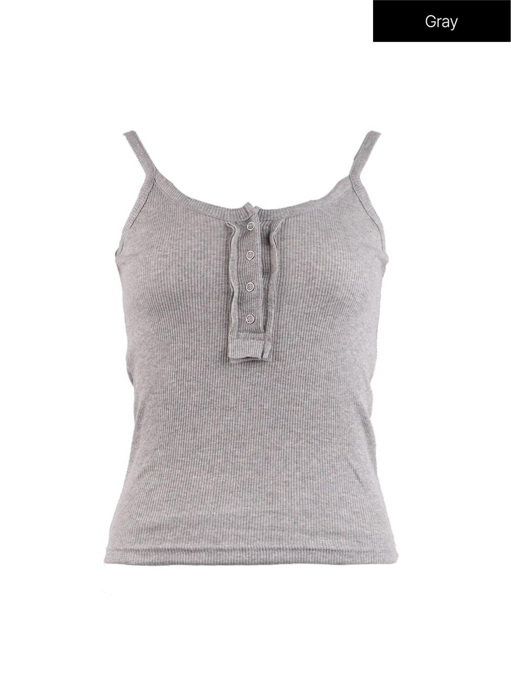 Basic U-Neck Snap Button Tank Top OJ424 - Image 5