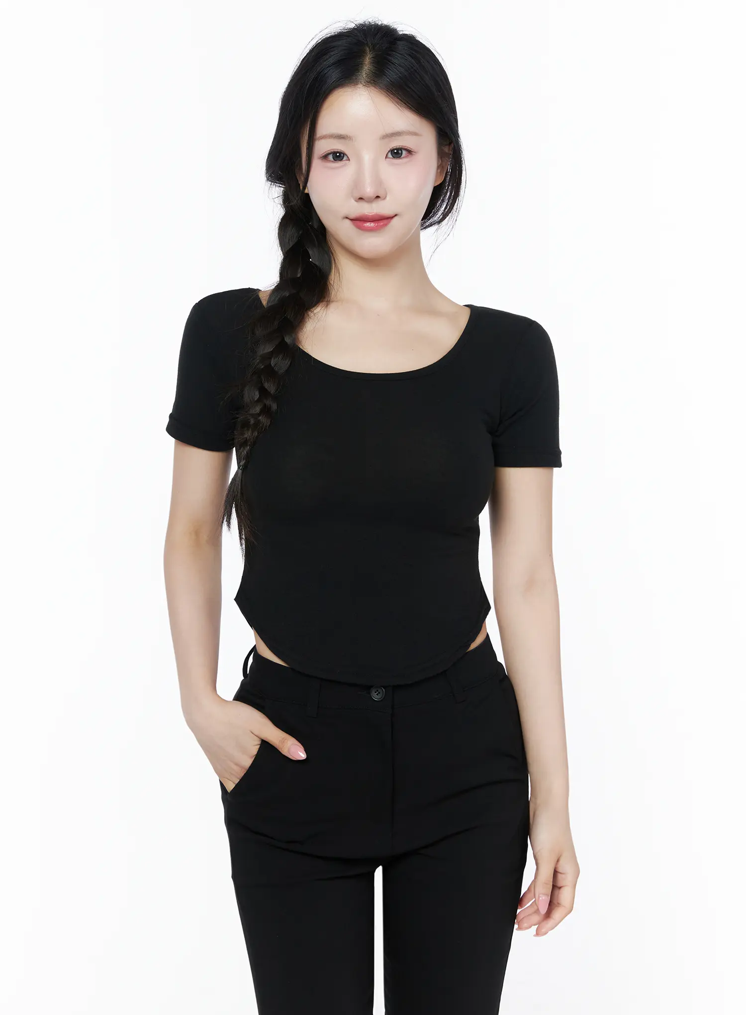 Basic U-Neck Tee IU525 - Image 15