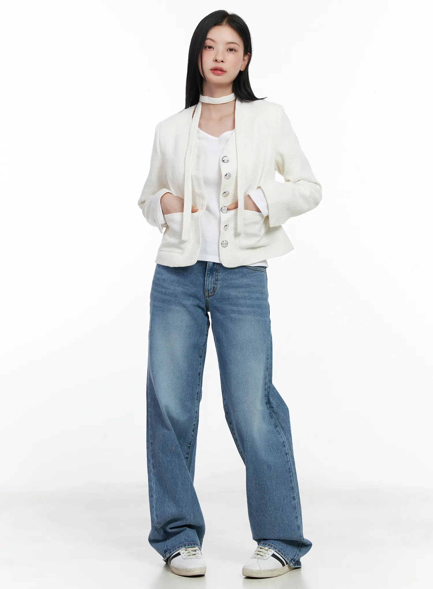 Basic V-Neck Long Sleeve Tee CJ519 - Image 7