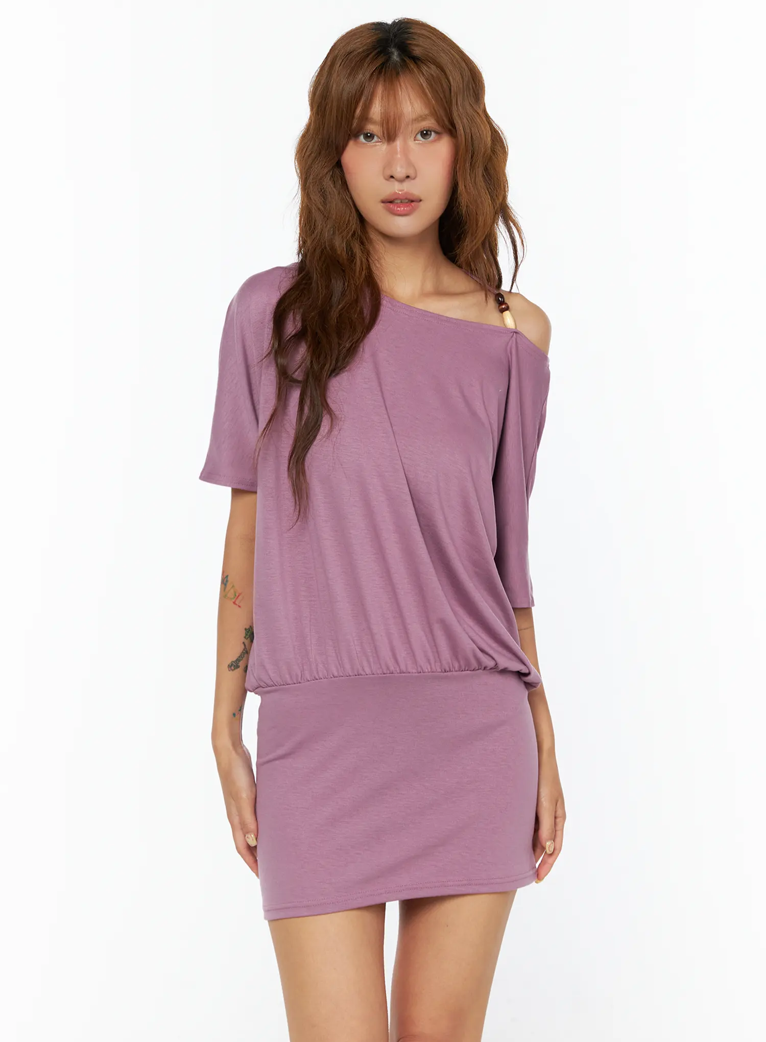Beaded Halter Off-Shoulder Mini Dress CU518 - Image 3