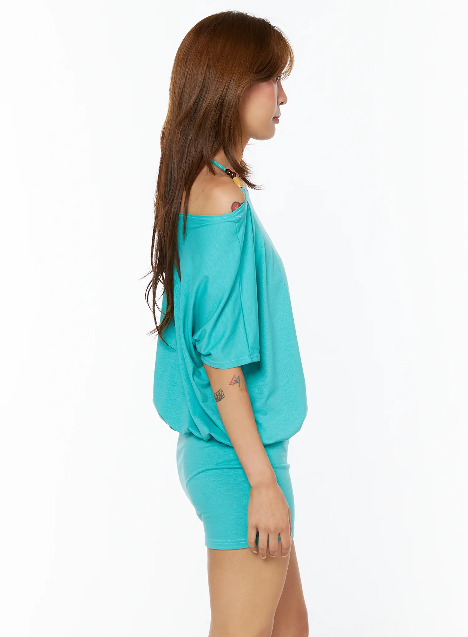 Beaded Halter Off-Shoulder Mini Dress CU518 - Image 8