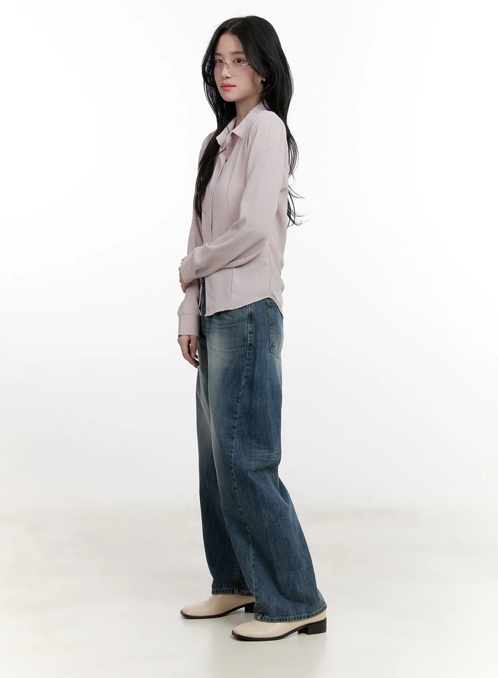 Belle Washed Wide-Leg Jeans CF528 - Image 3
