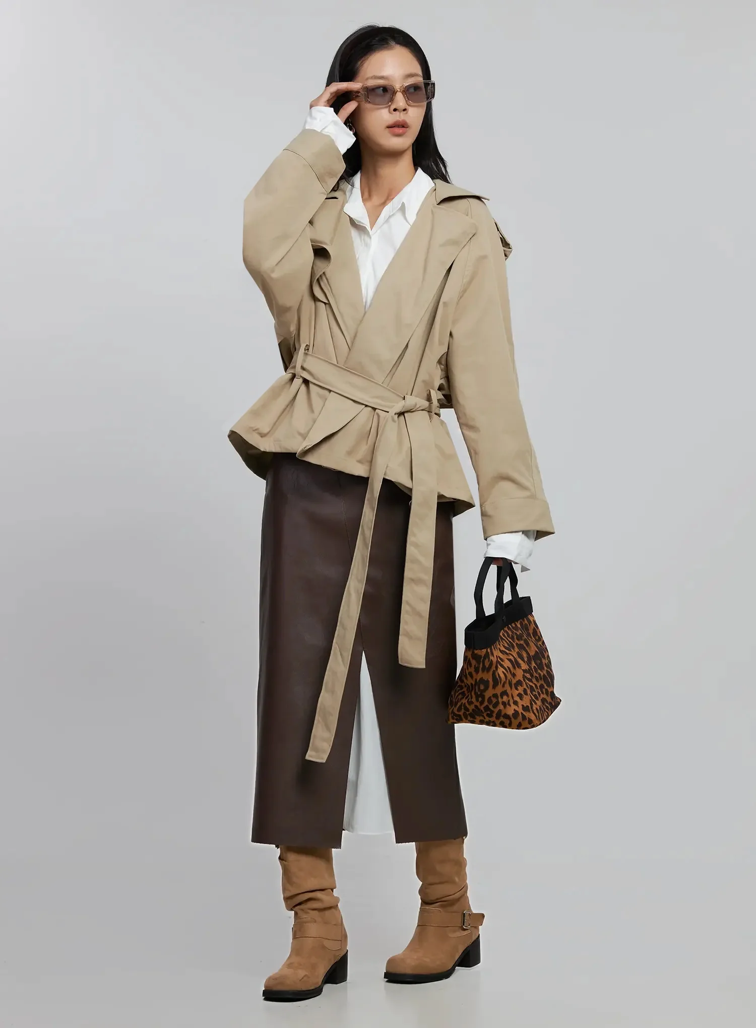 Belted Half Trench Coat ID504