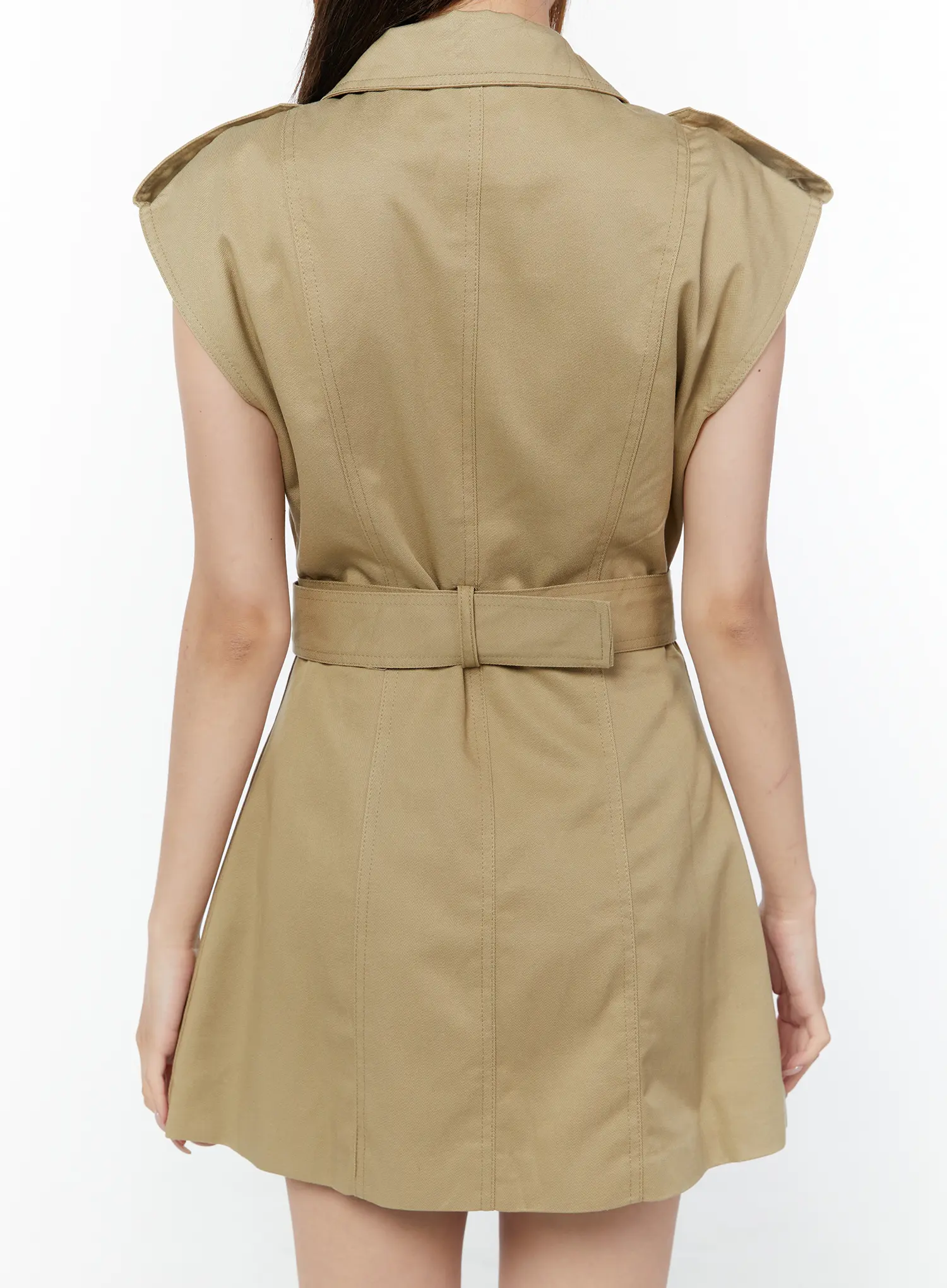 Belted Trench Mini Dress CY519 - Image 8