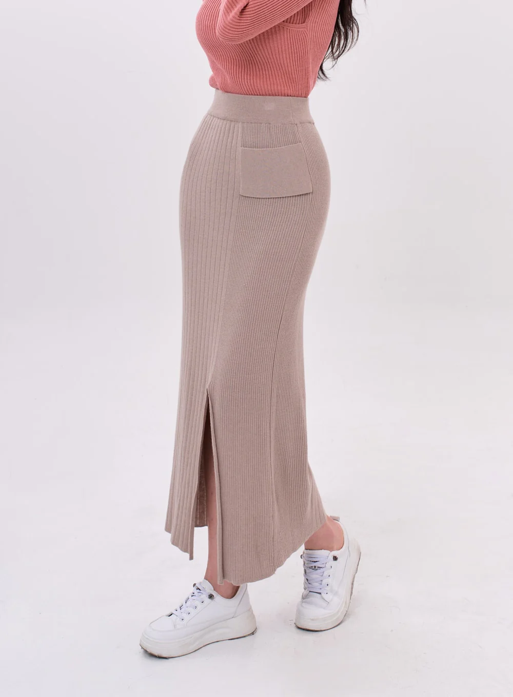 Bending Slit H-Line Long Skirt IS15 - Image 2