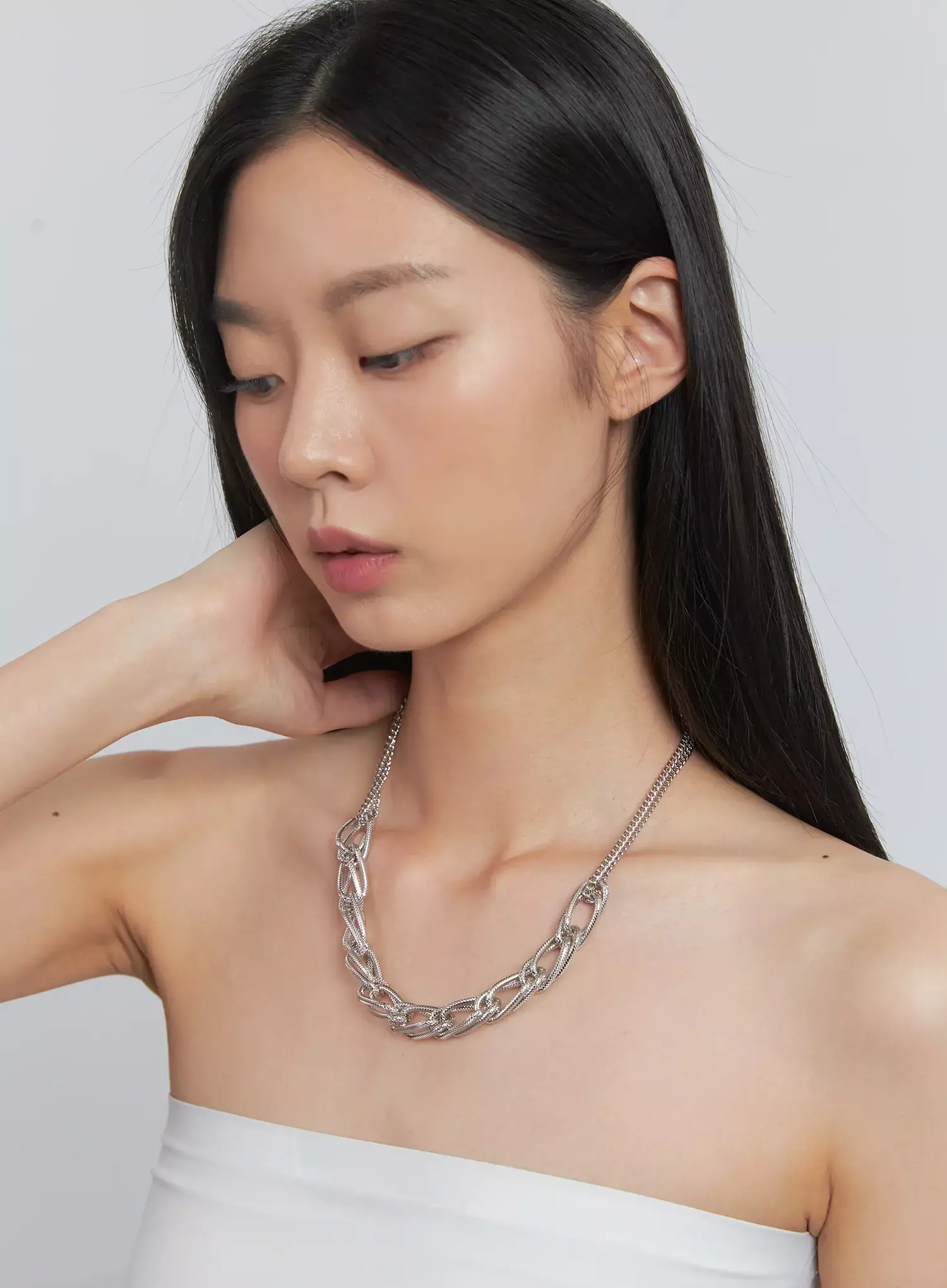 Bianca Bold Double Chain Necklace IU512 - Image 3
