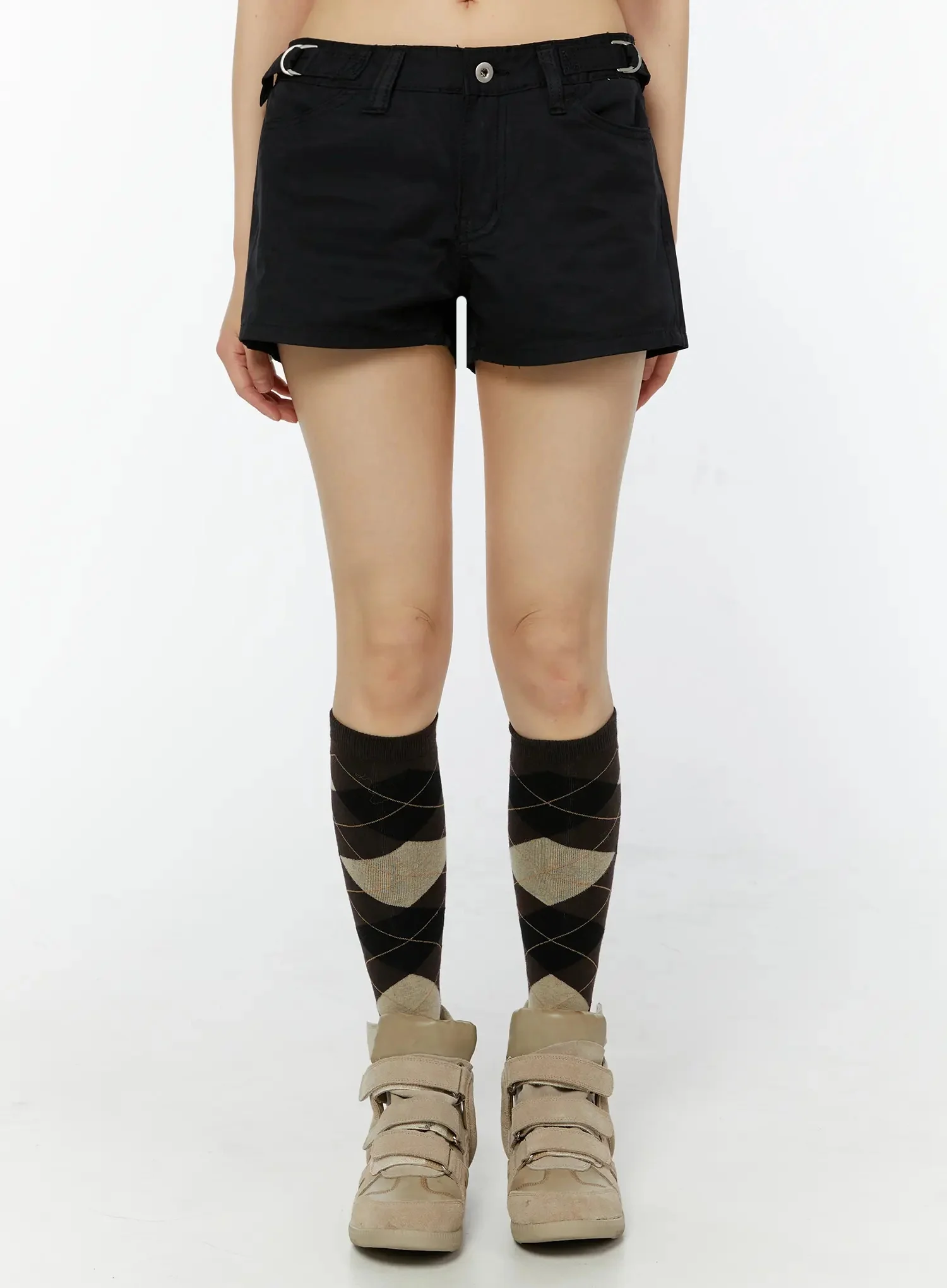 Black Cargo Pocket Shorts IU518