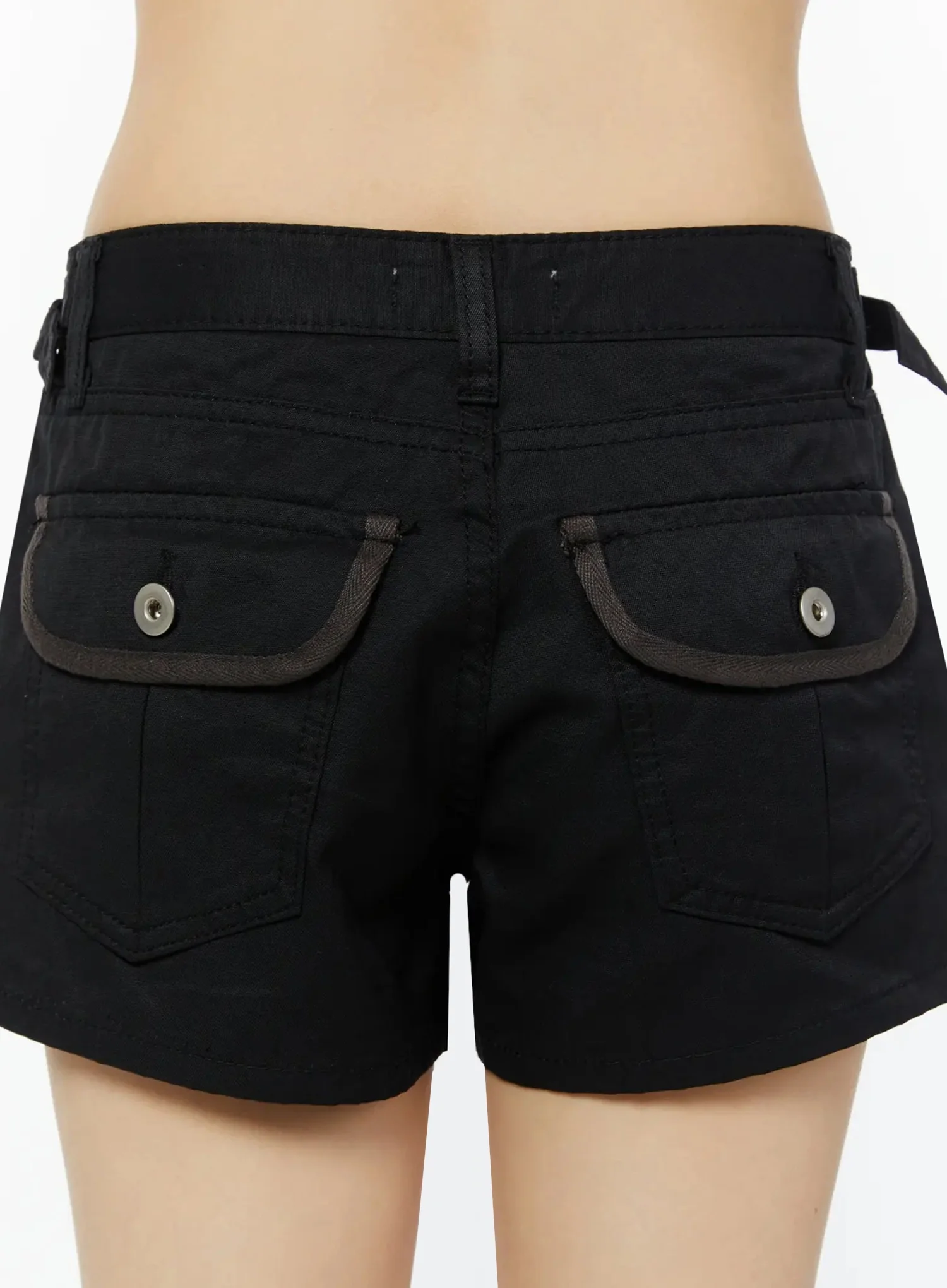 Black Cargo Pocket Shorts IU518 - Image 12