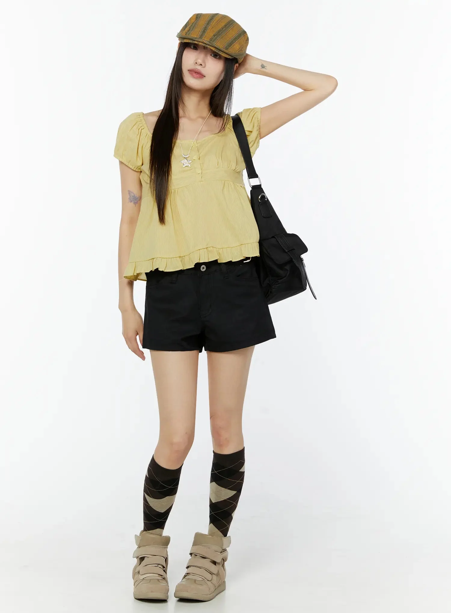 Black Cargo Pocket Shorts IU518 - Image 2