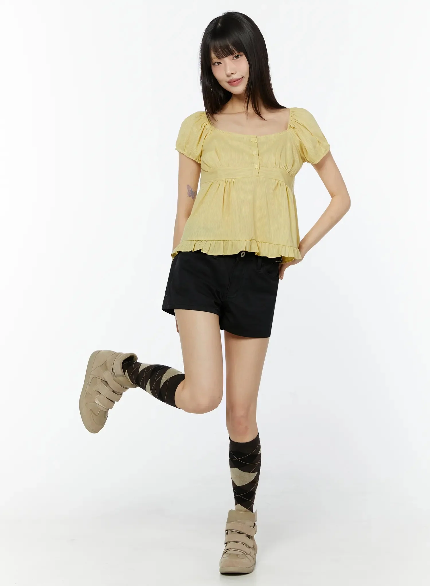 Black Cargo Pocket Shorts IU518 - Image 3