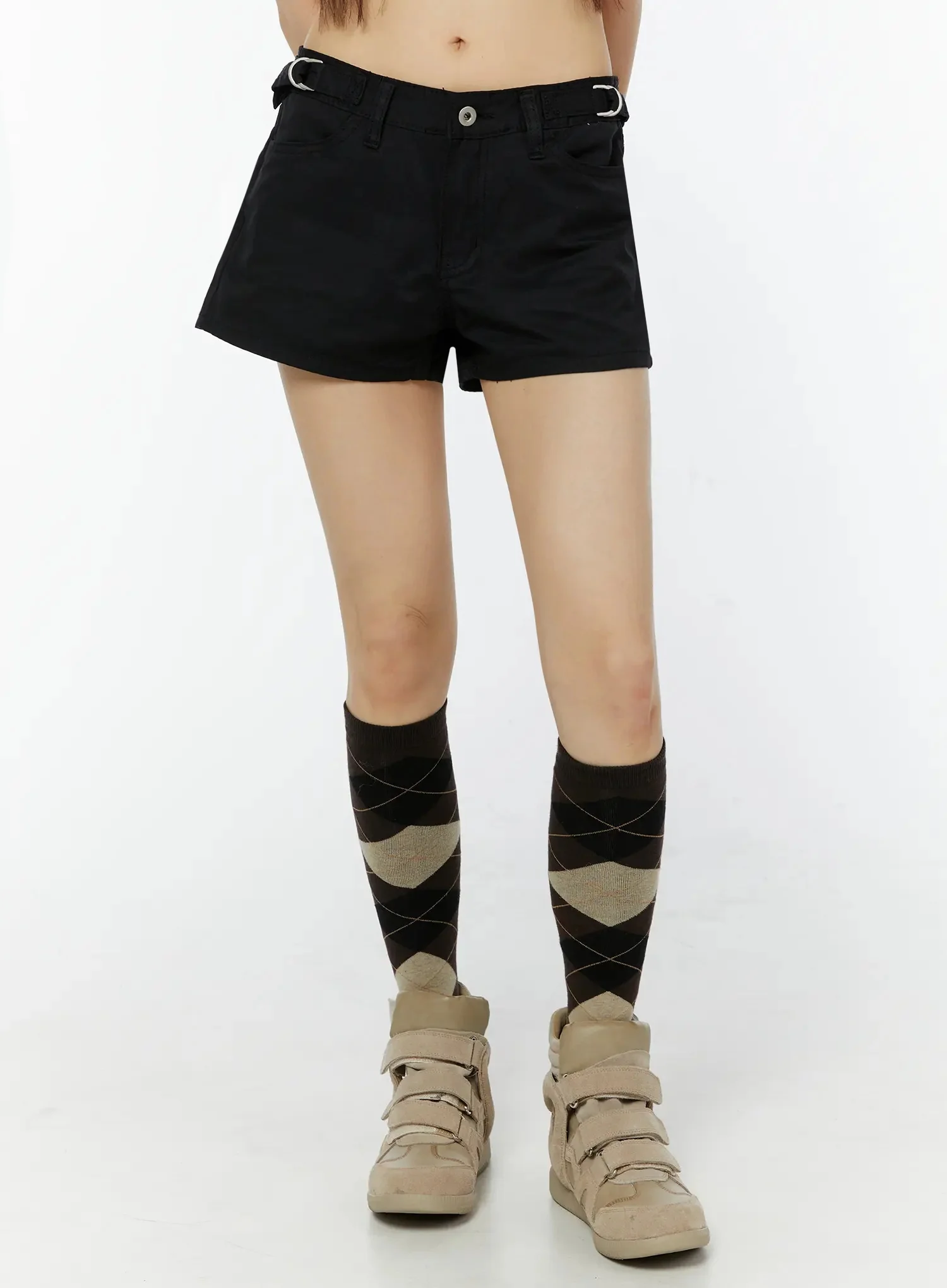 Black Cargo Pocket Shorts IU518 - Image 5
