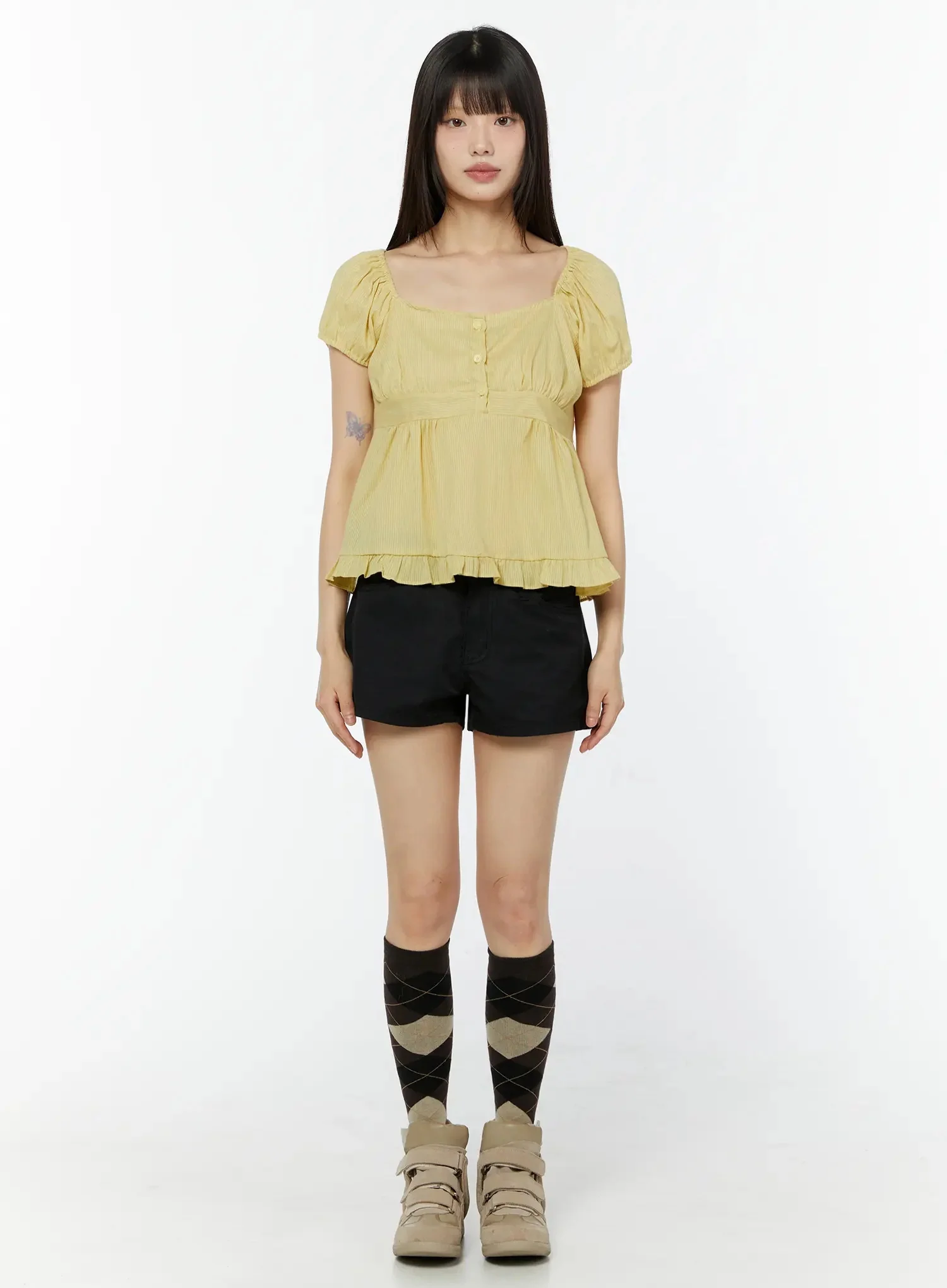 Black Cargo Pocket Shorts IU518 - Image 6