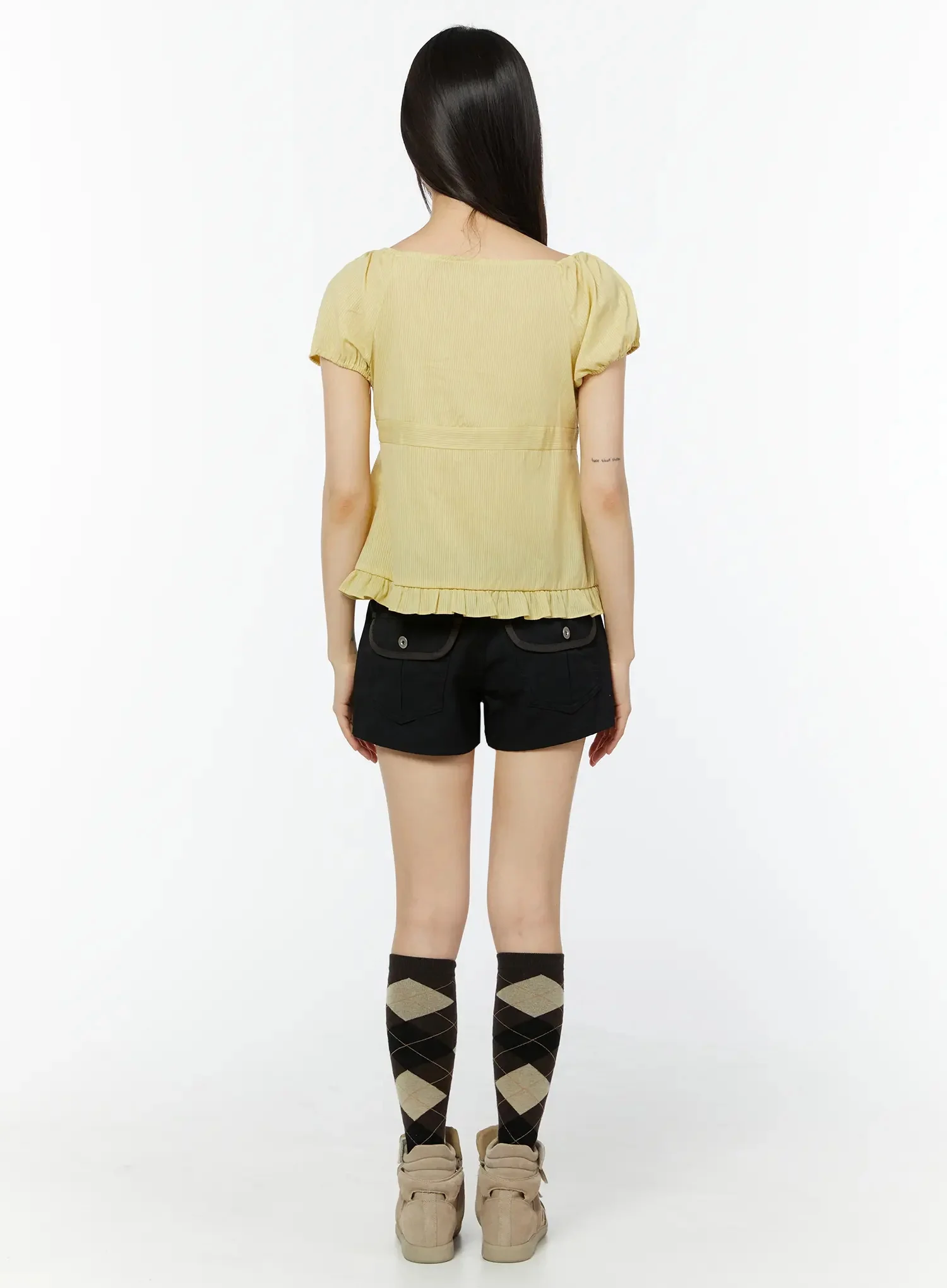 Black Cargo Pocket Shorts IU518 - Image 8