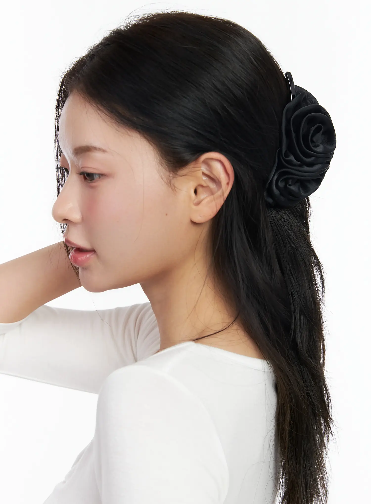 Black Floral Hair Clip CM519