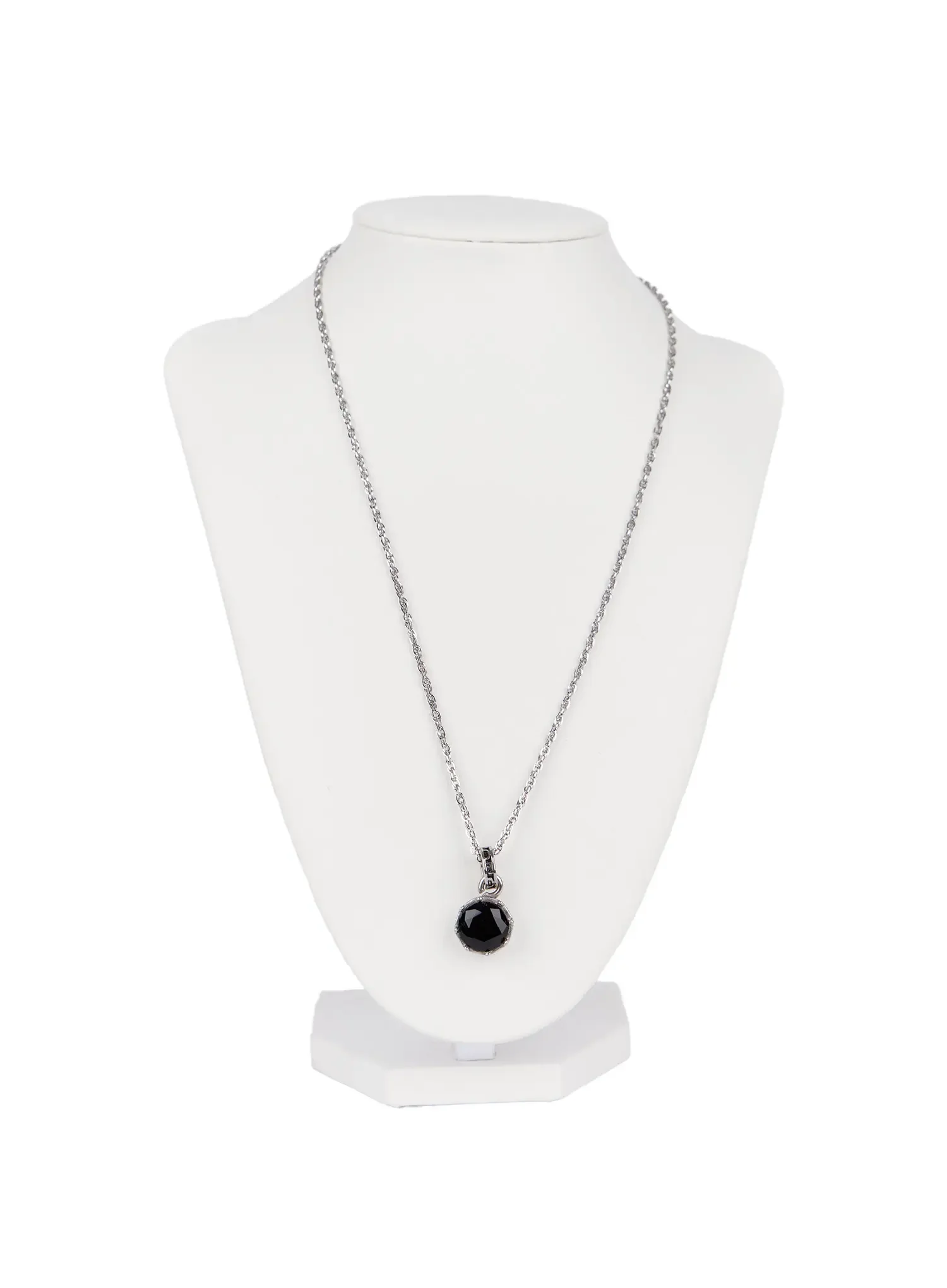 Black Stone Chain Necklace ID502 - Image 4