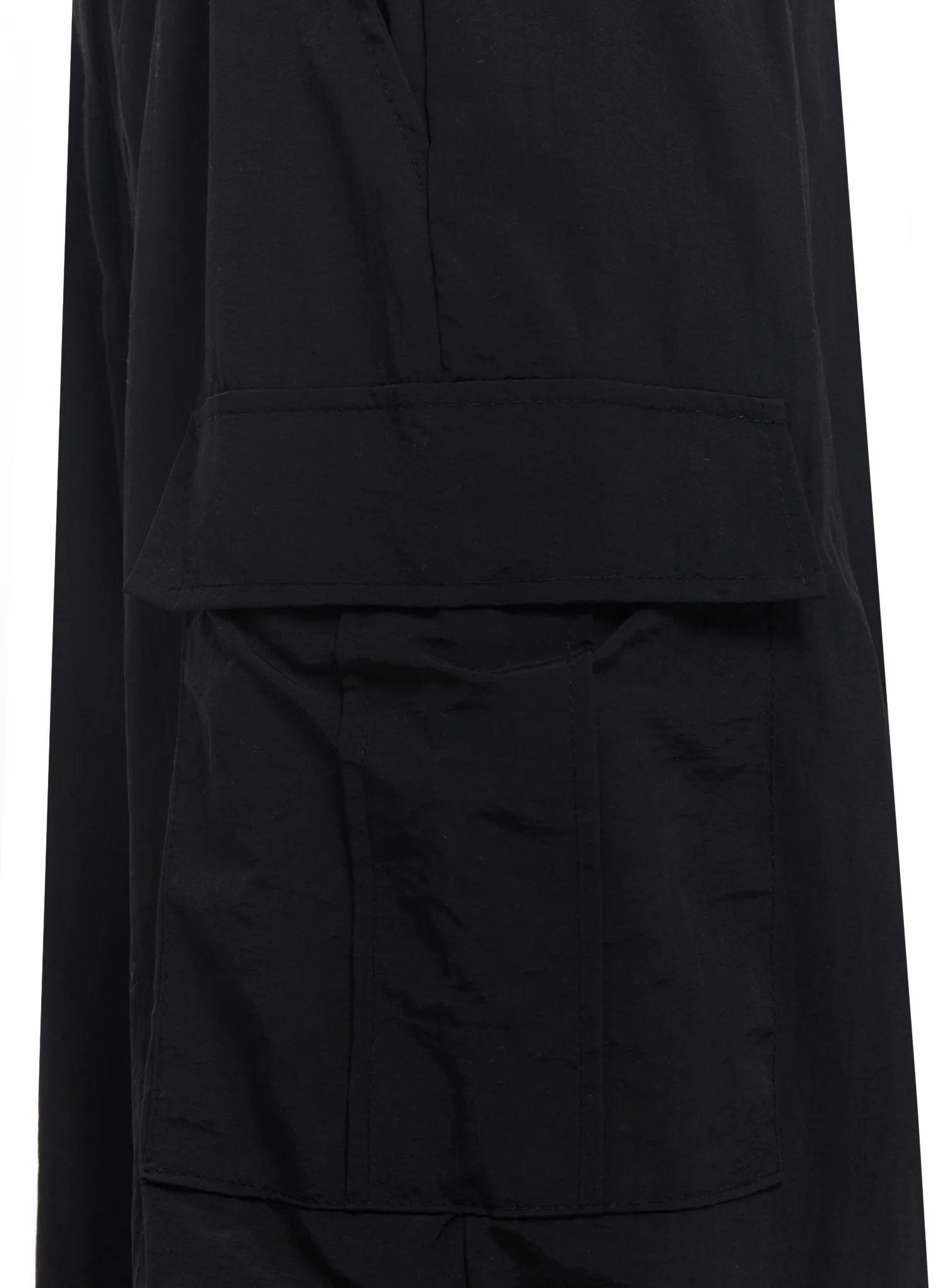 Black Utility Wide-Fit Cargo Pants IC503 - Image 5