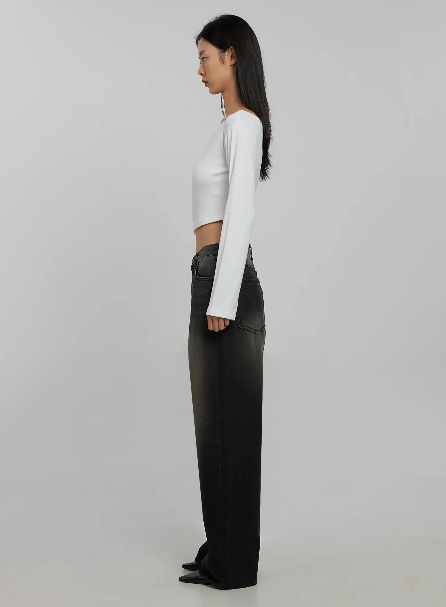 Blaire Dark Washed Wide Leg Jeans IJ509 - Image 8